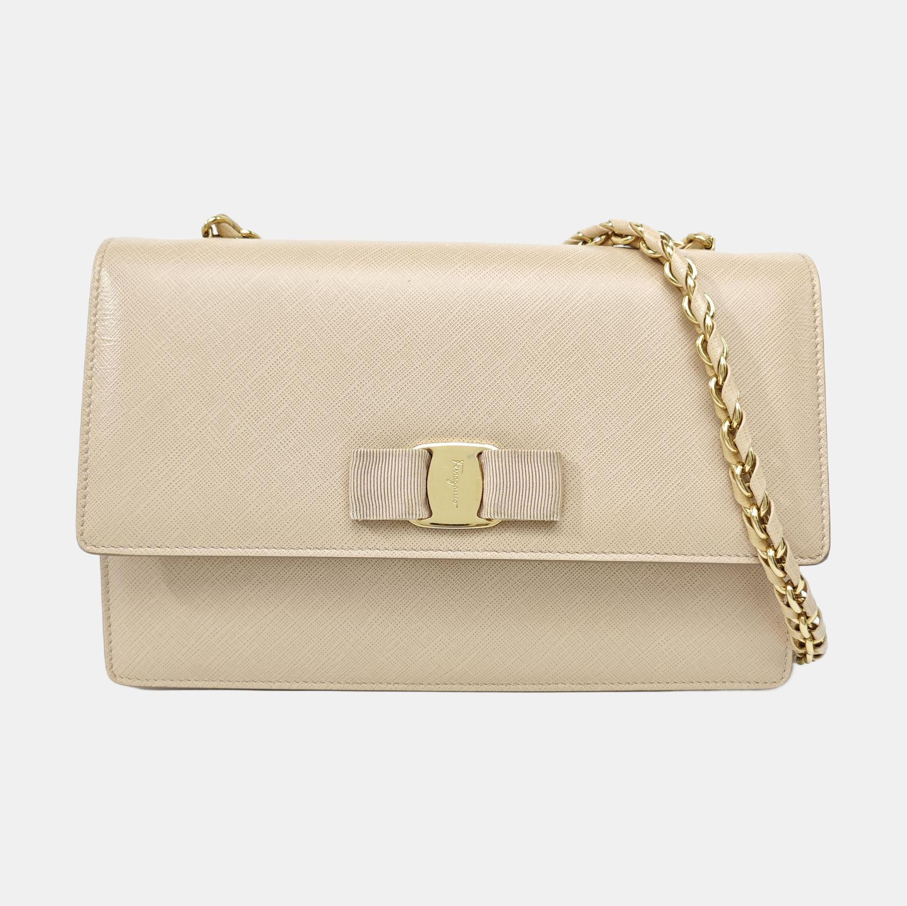 Calfskin Shoulder Bag Beige