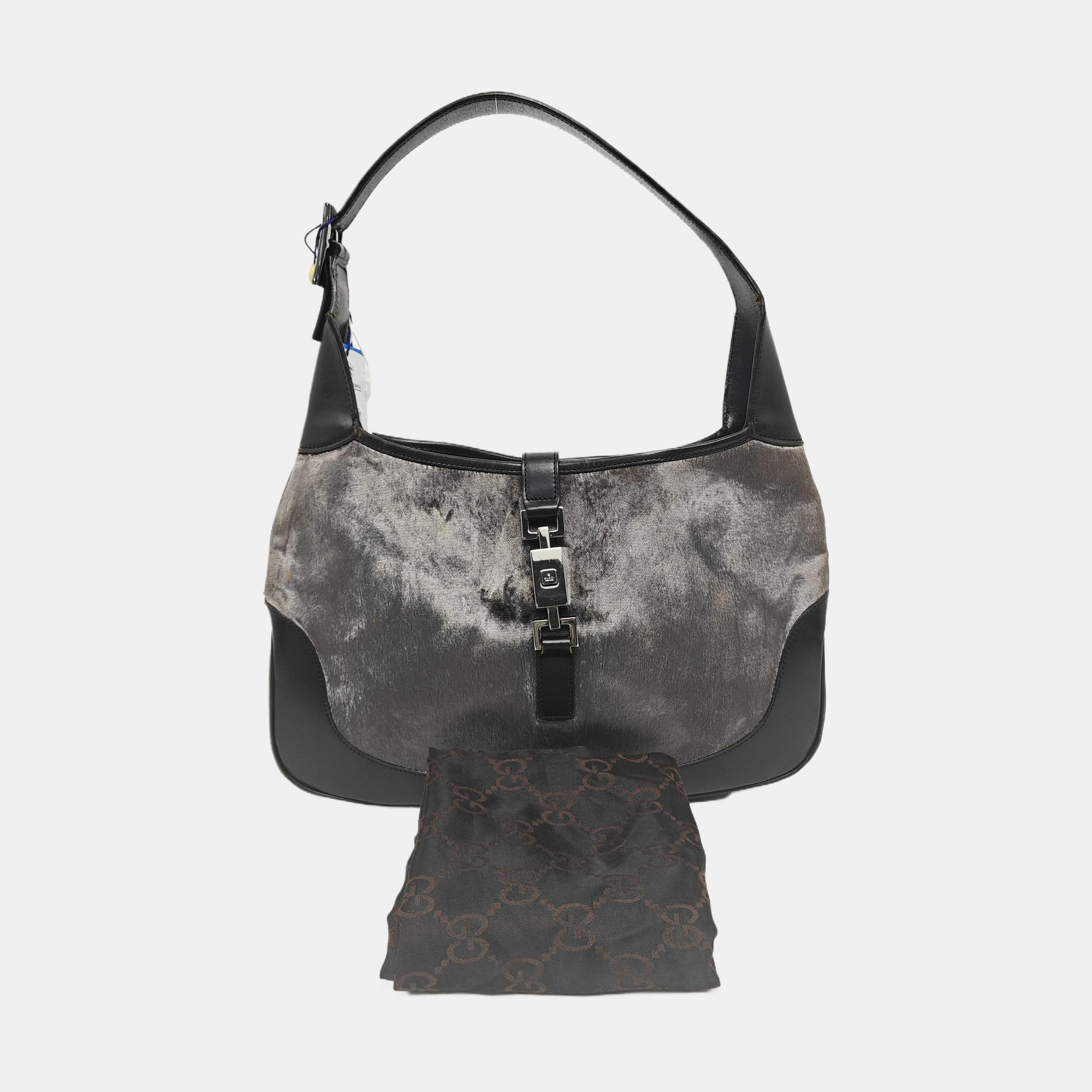 Bardot Monogram Velvet Gray
