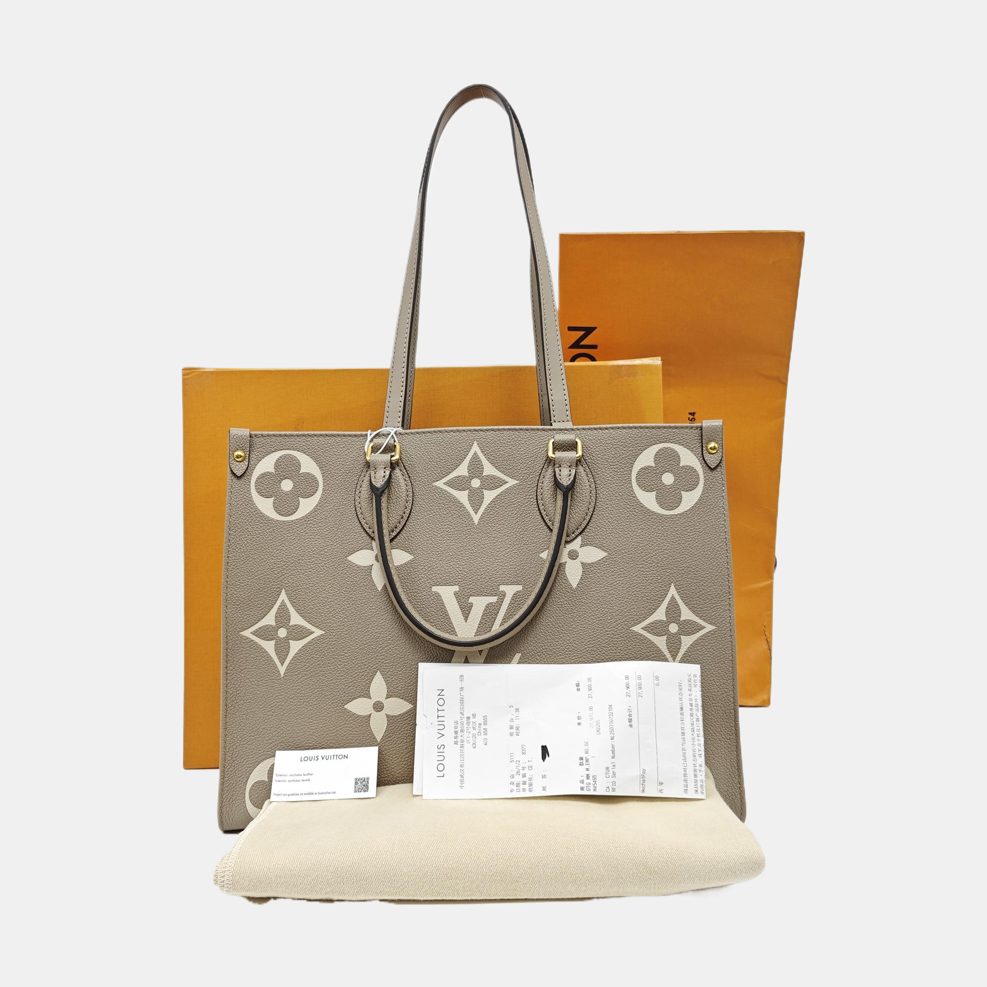 ONTHEGO MM Monogram Calfskin Gray