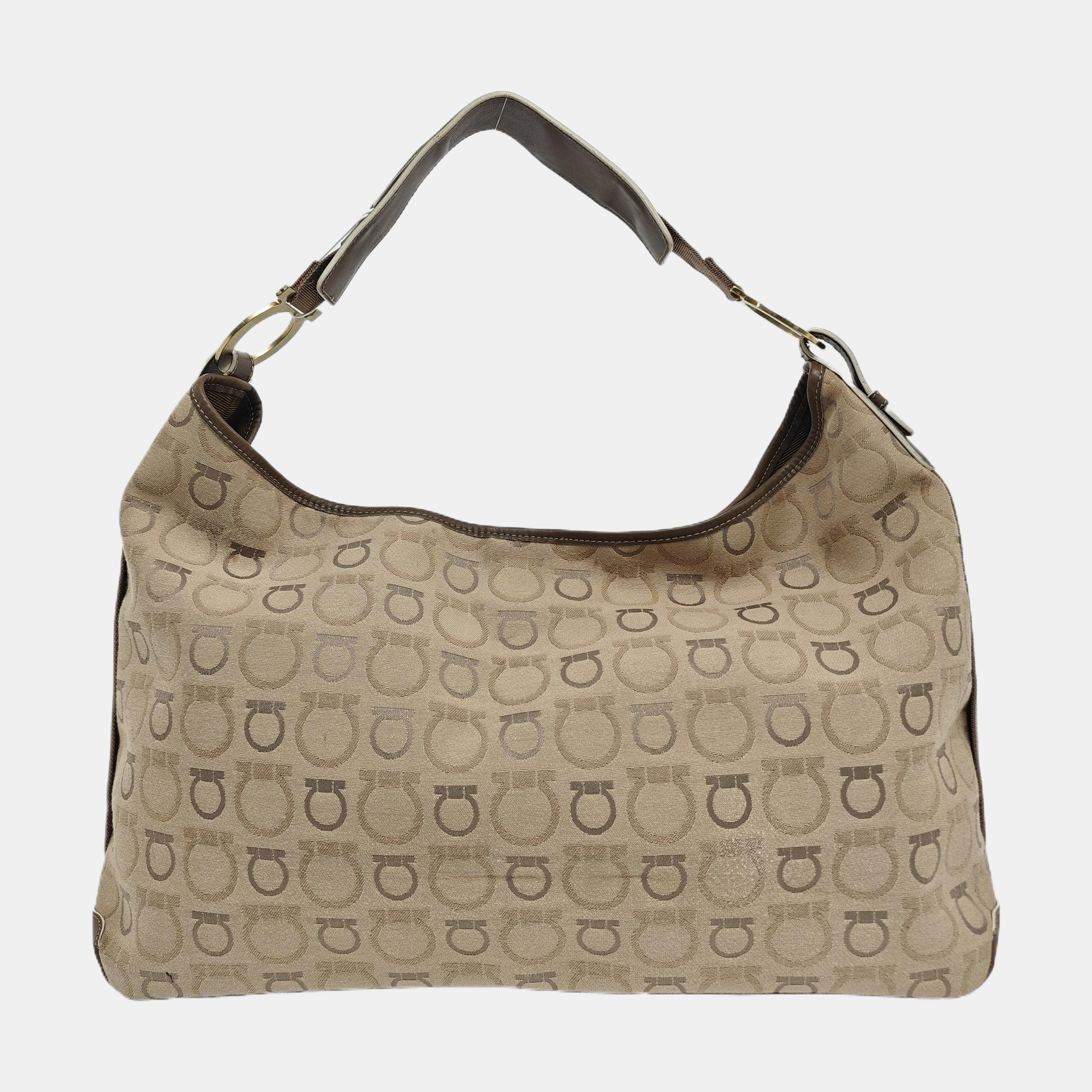 Fabric Top Handle Bag Beige