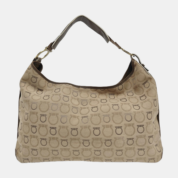 Fabric Top Handle Bag Beige