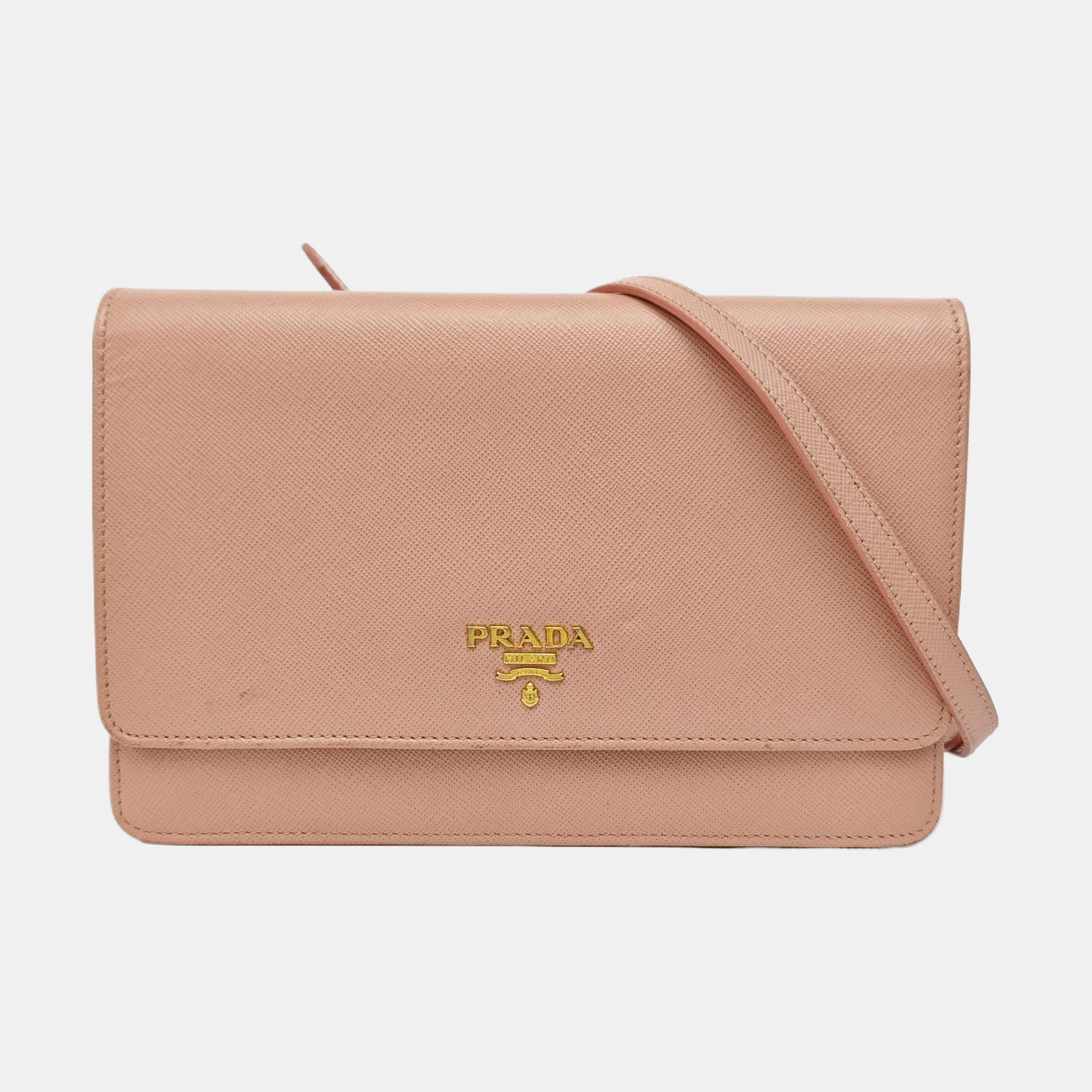 Saffiano Calfskin Shoulder Bag Pink