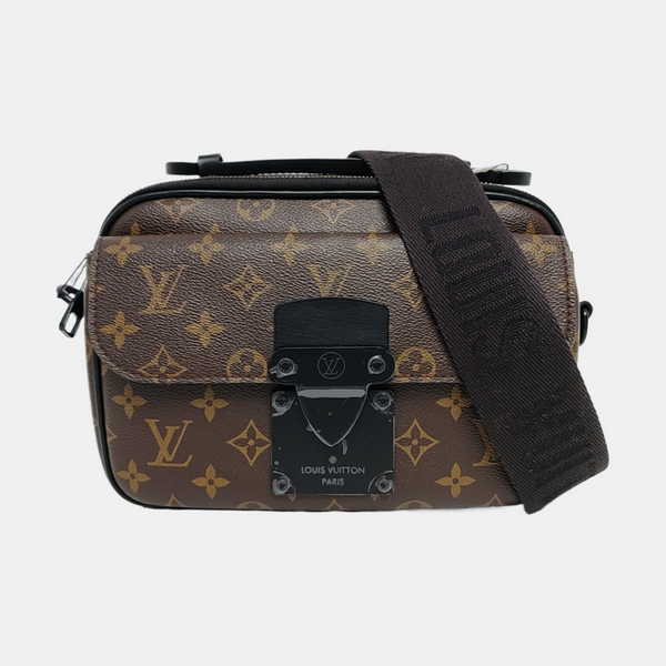S LOCK Monogram Coated Canvas Brown