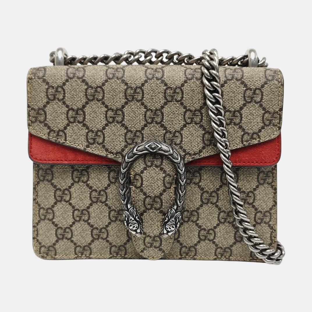 Dionysus Mini Monogram Coated Canvas Beige