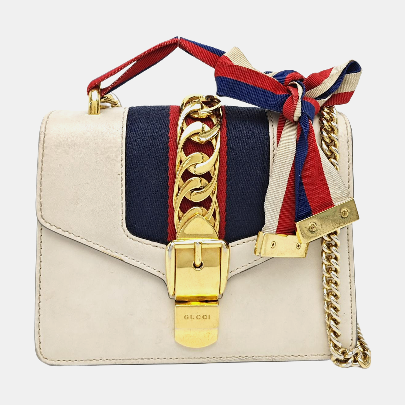 Sylvie Mini Calfskin White