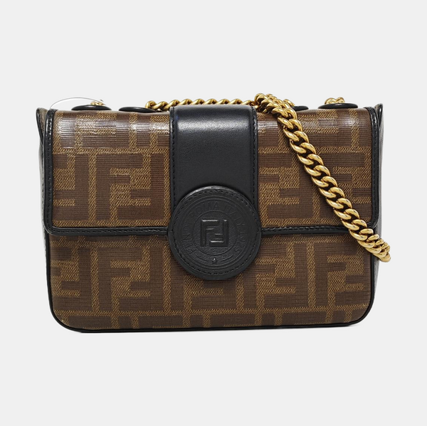 Double F Small Coated Canvas Brown