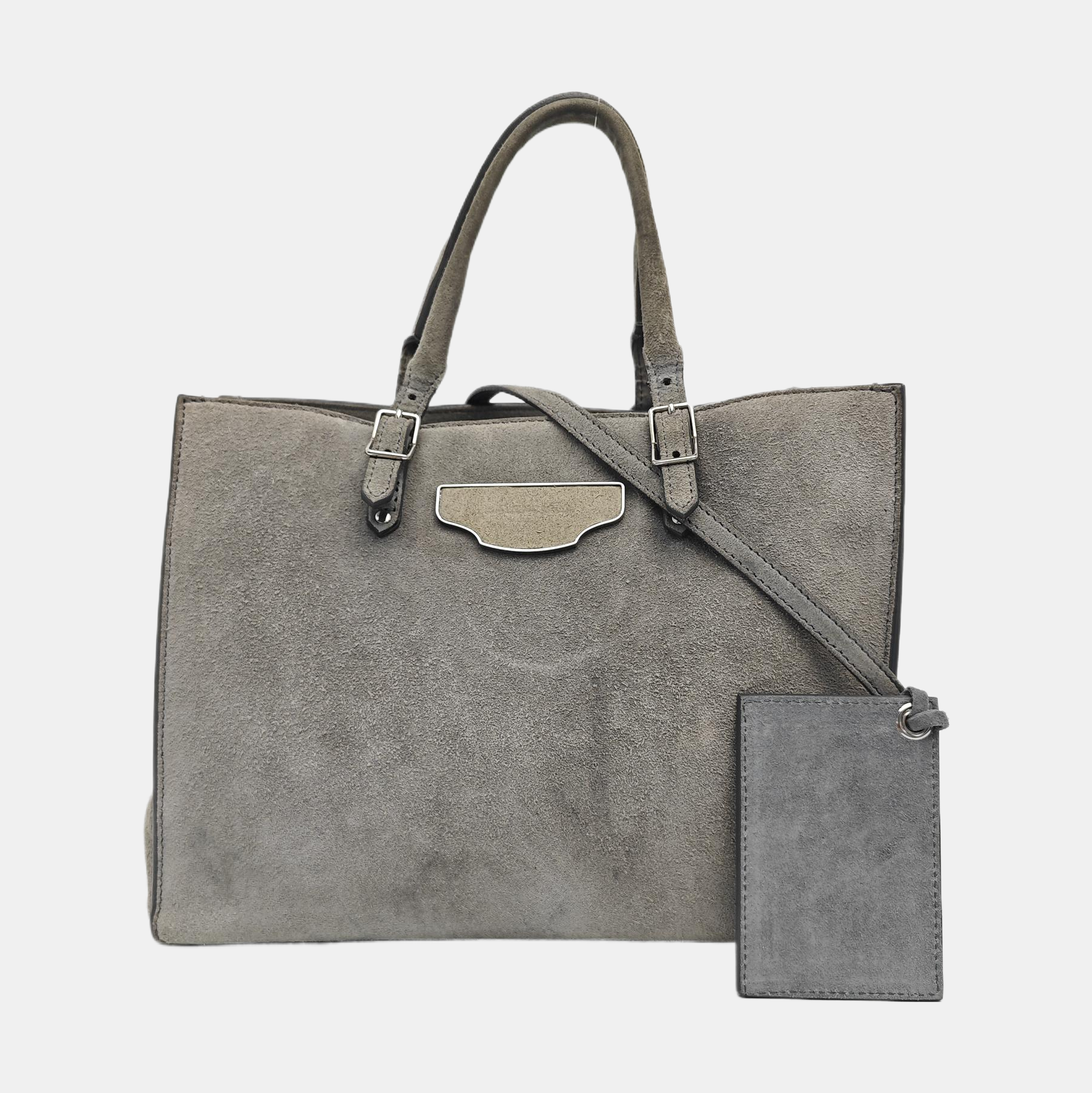 Suede Tote Bag Gray