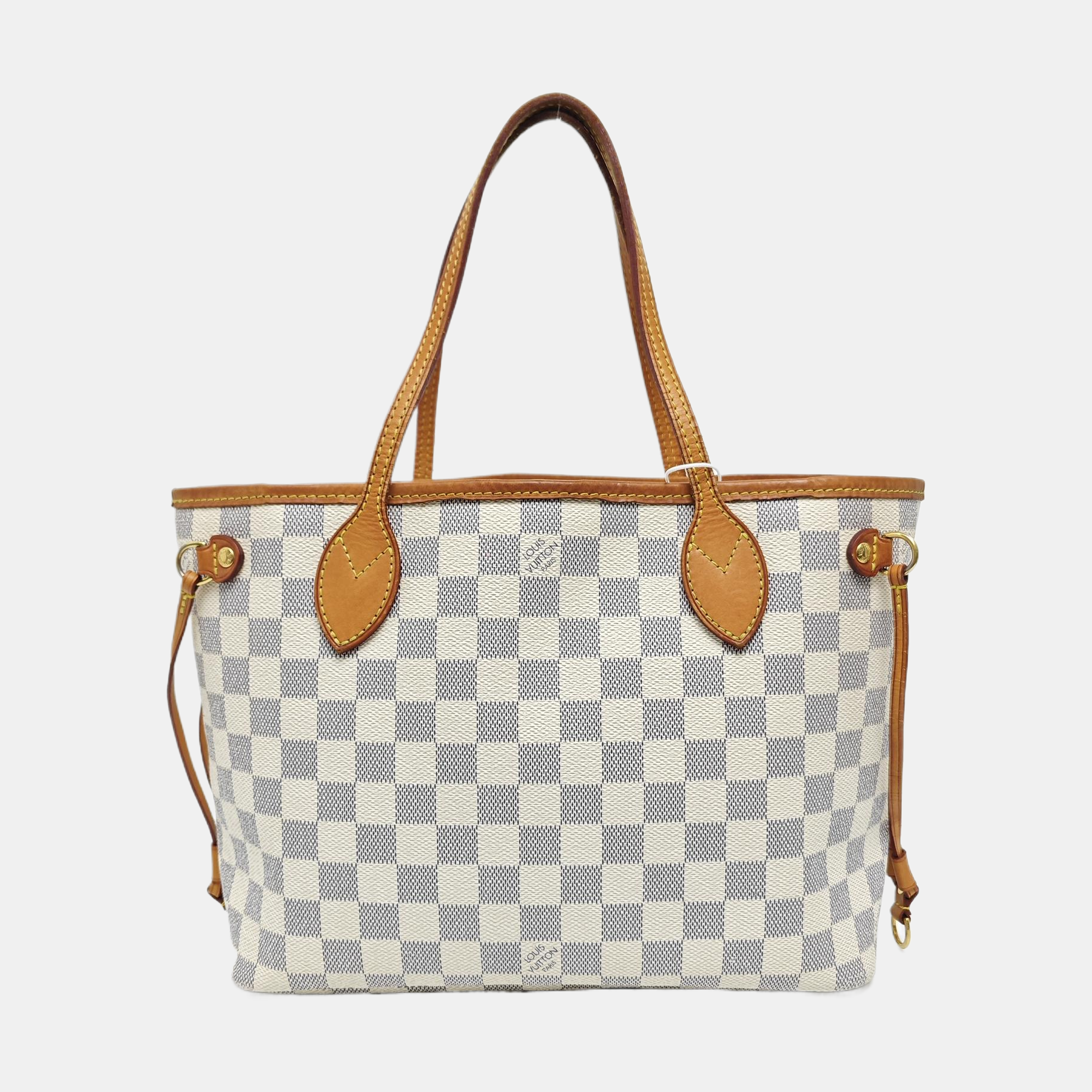 NEVERFULL PM Damier Azur Coated Canvas White