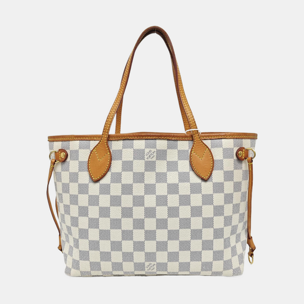NEVERFULL PM Damier Azur Coated Canvas White