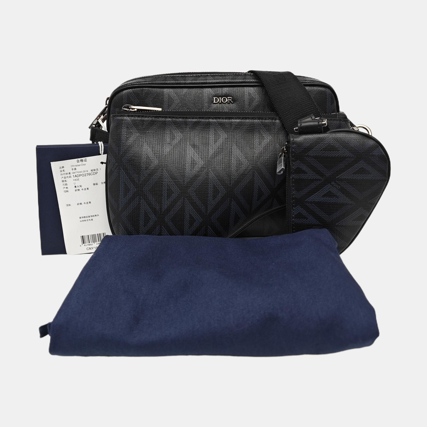 Coated Canvas Shoulder Bag Black