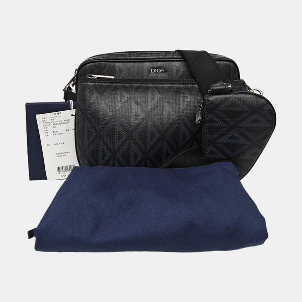 Coated Canvas Shoulder Bag Black