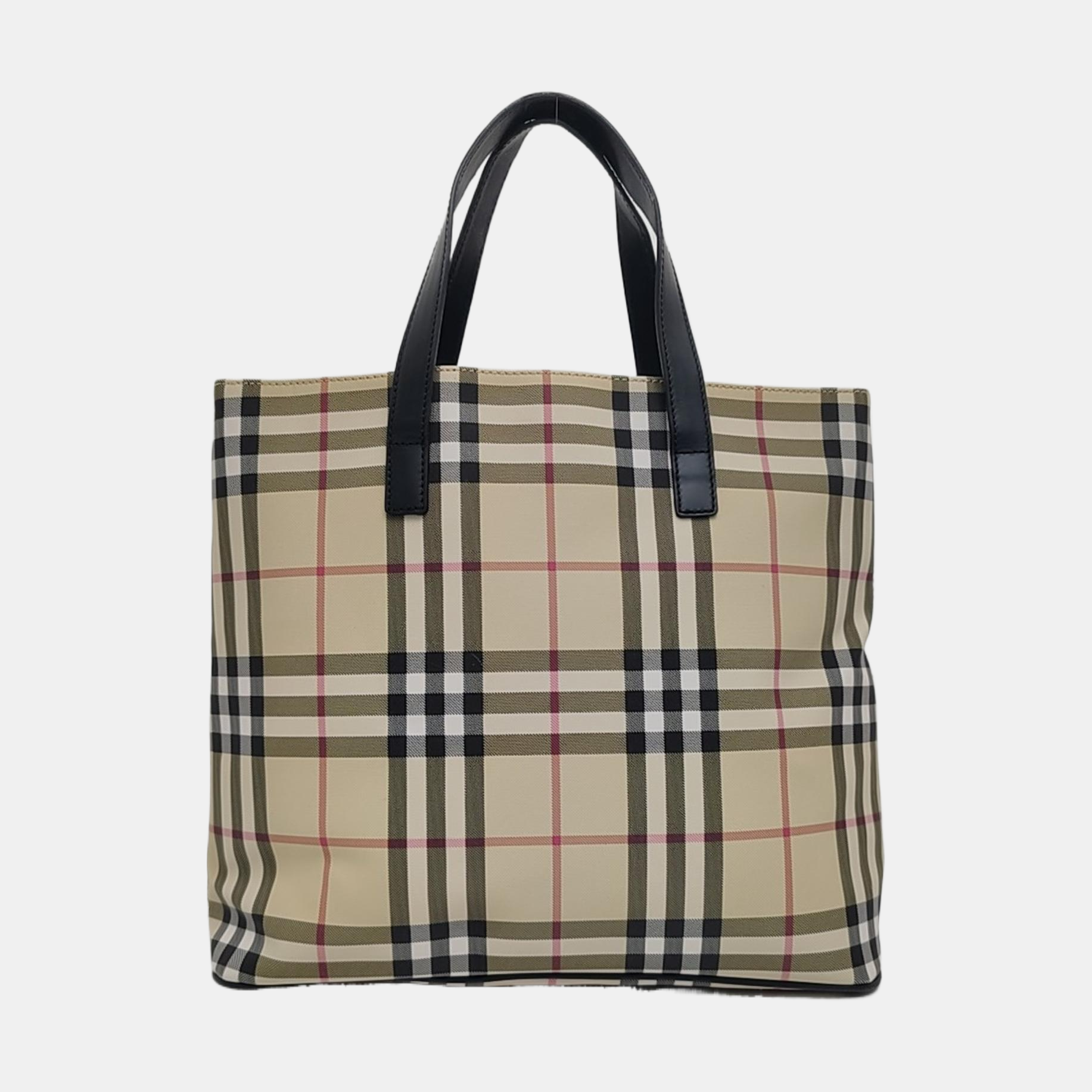 Coated Canvas Top Handle Bag Beige