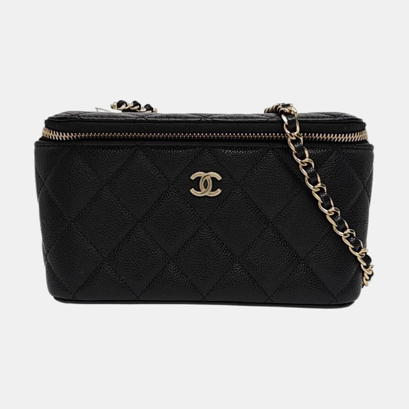 Authenticated pre-owned  VANITY CASE Quilted Grained Calfskin Black - Crossbody Bag at Looply