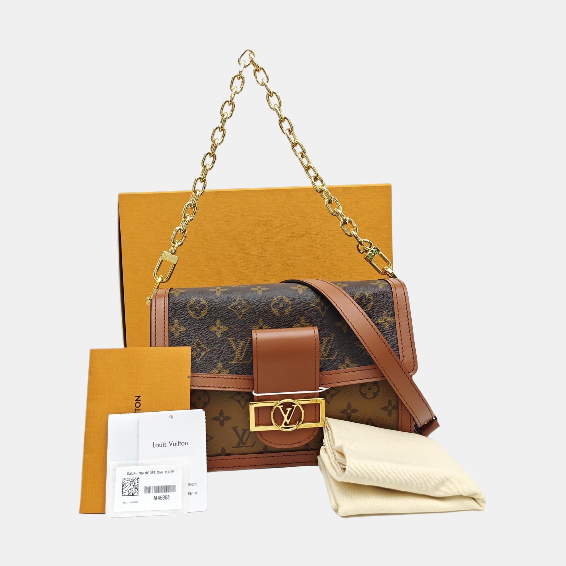 DAUPHINE MM Monogram Coated Canvas Brown