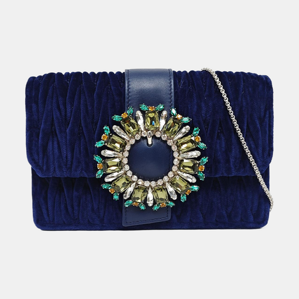 Velvet Shoulder Bag Blue
