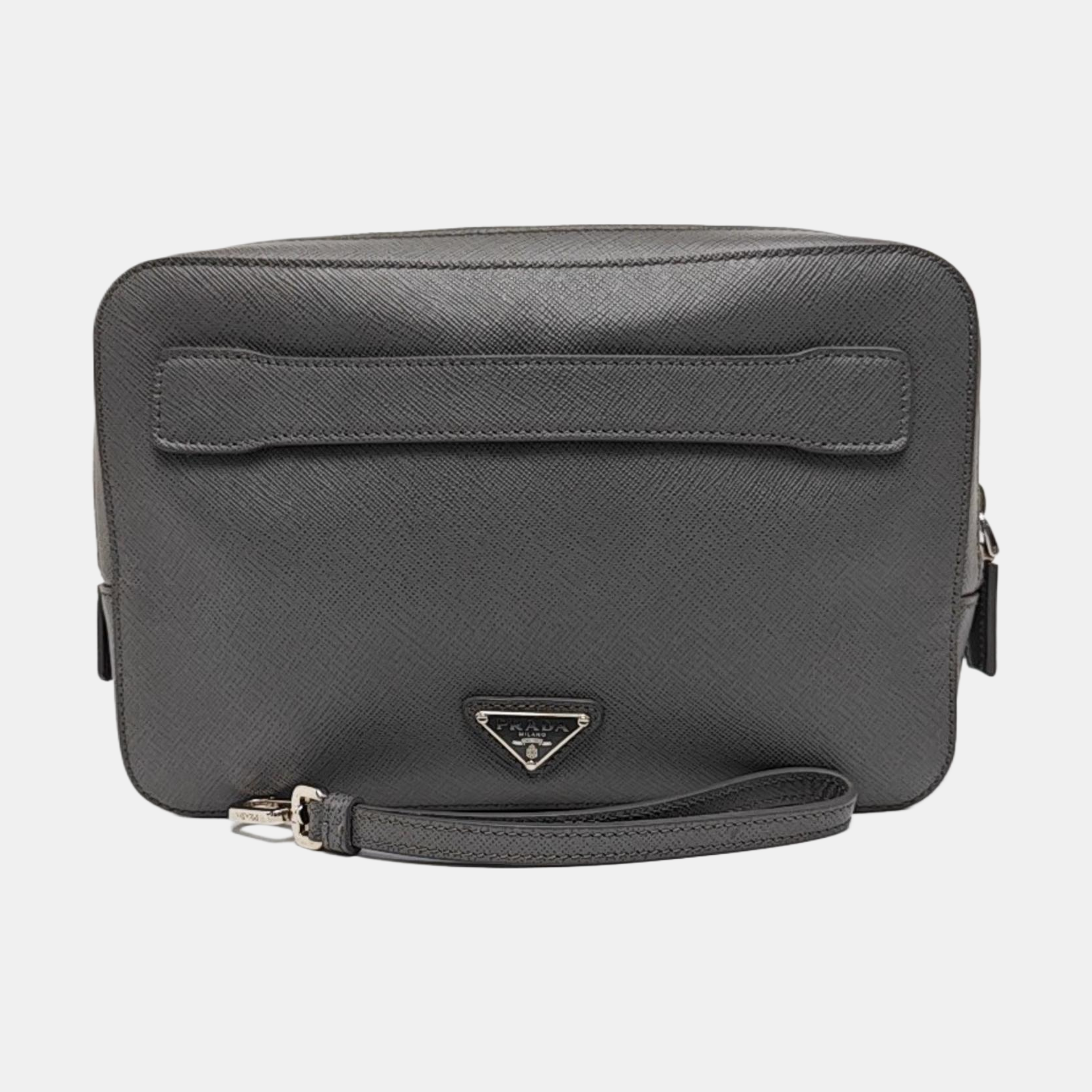 Leather Clutch Gray