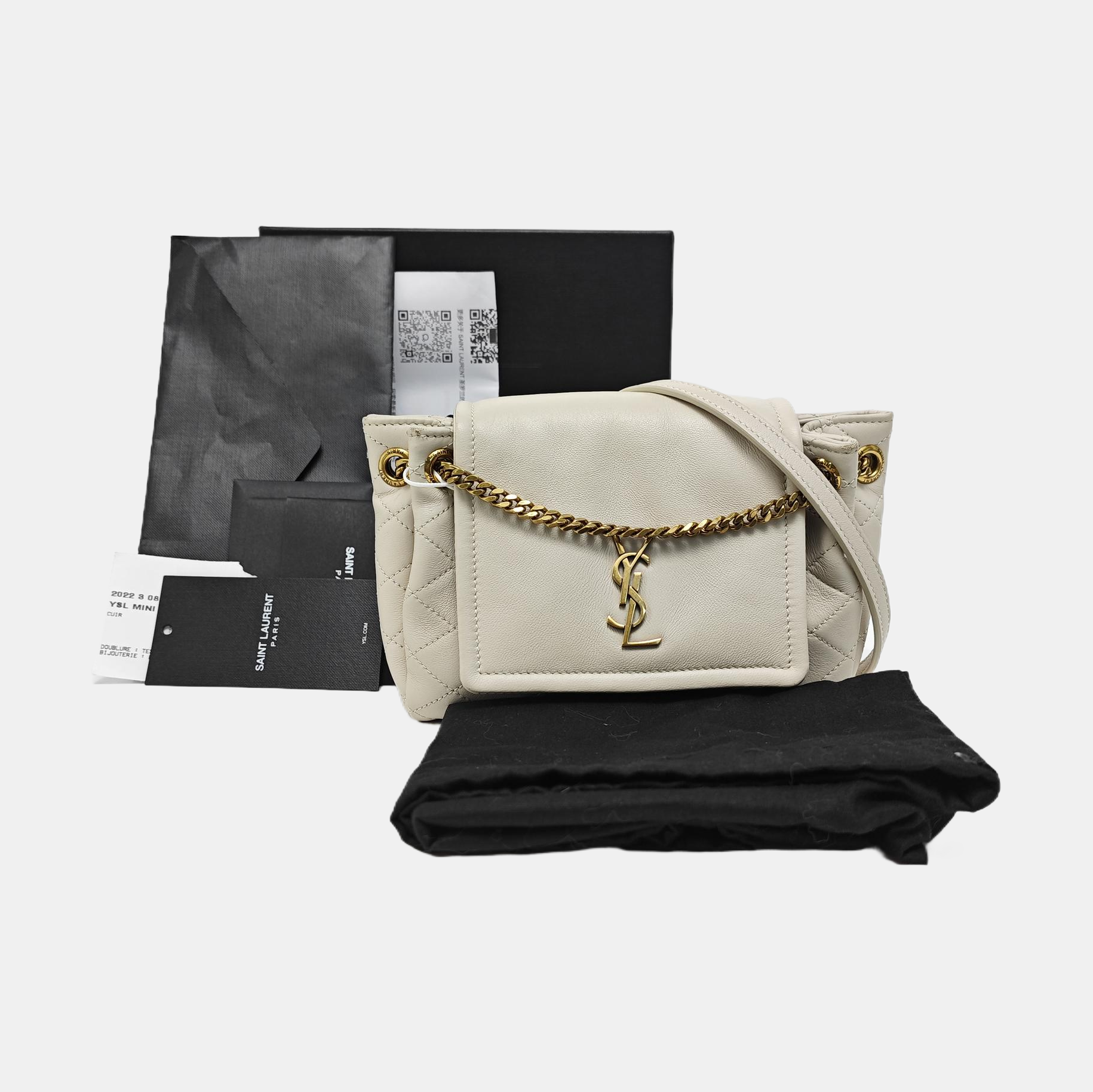 NOLITA Mini Quilted Lambskin White
