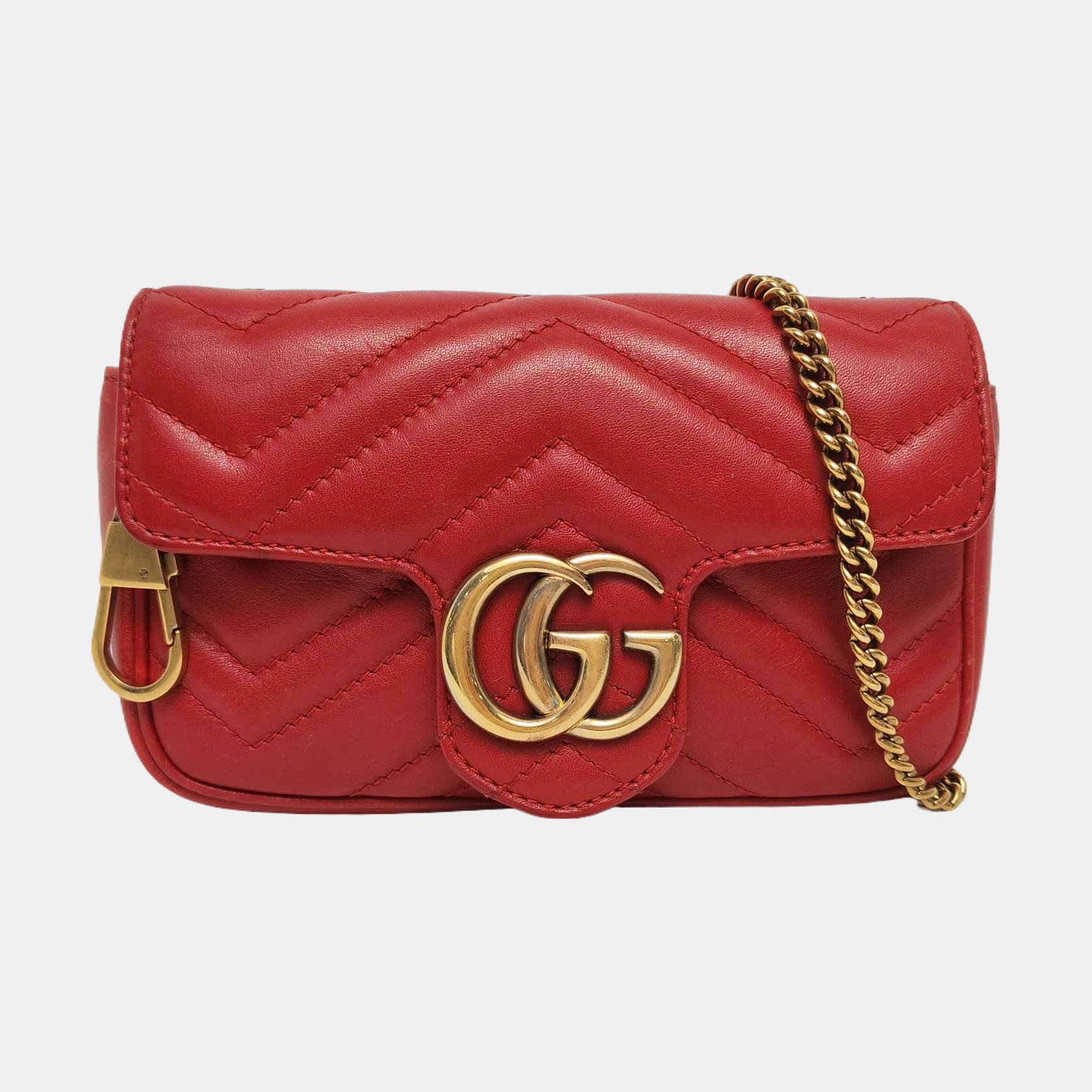 GG Marmont Mini Quilted Calfskin Red