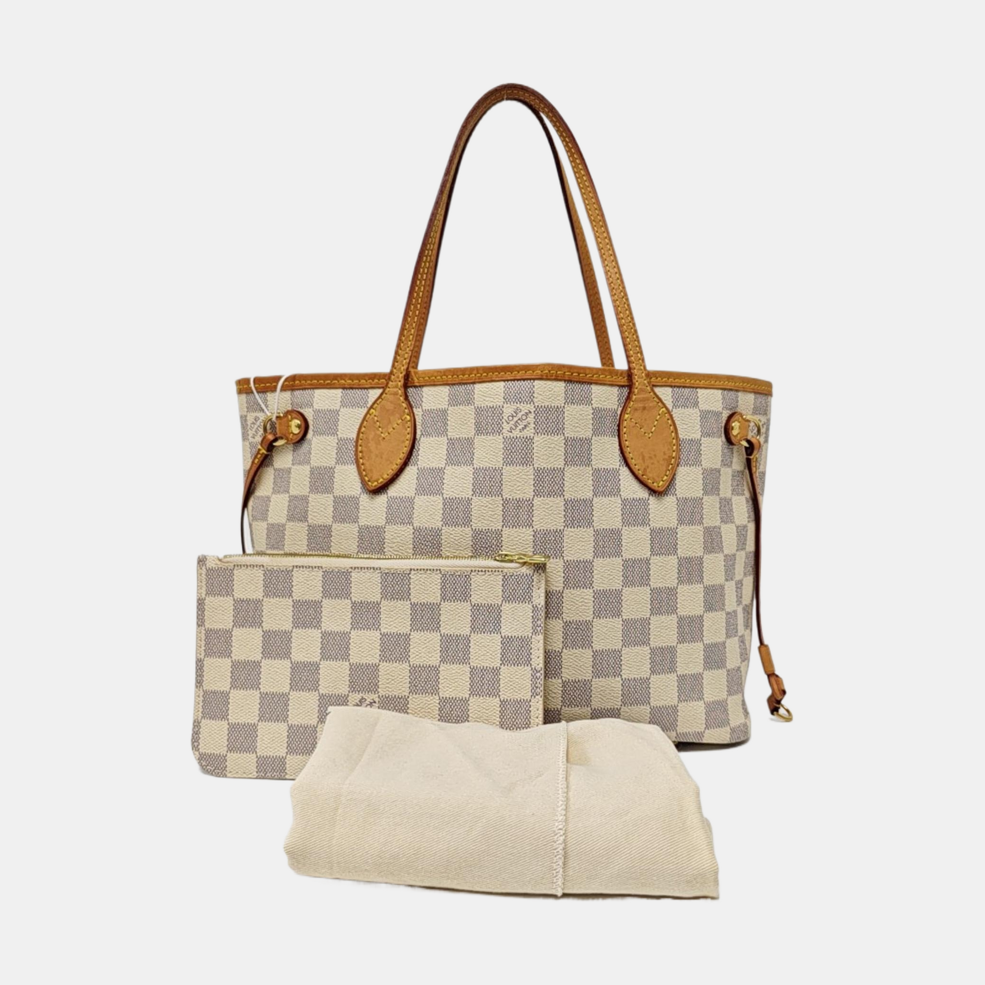 NEVERFULL PM Damier Azur Coated Canvas White