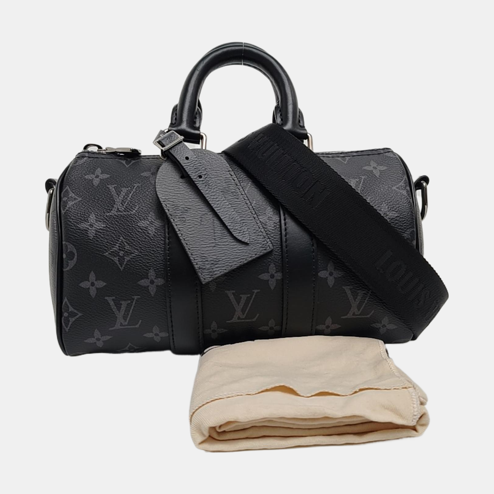 KEEPALL 25 Monogram Coated Canvas Black