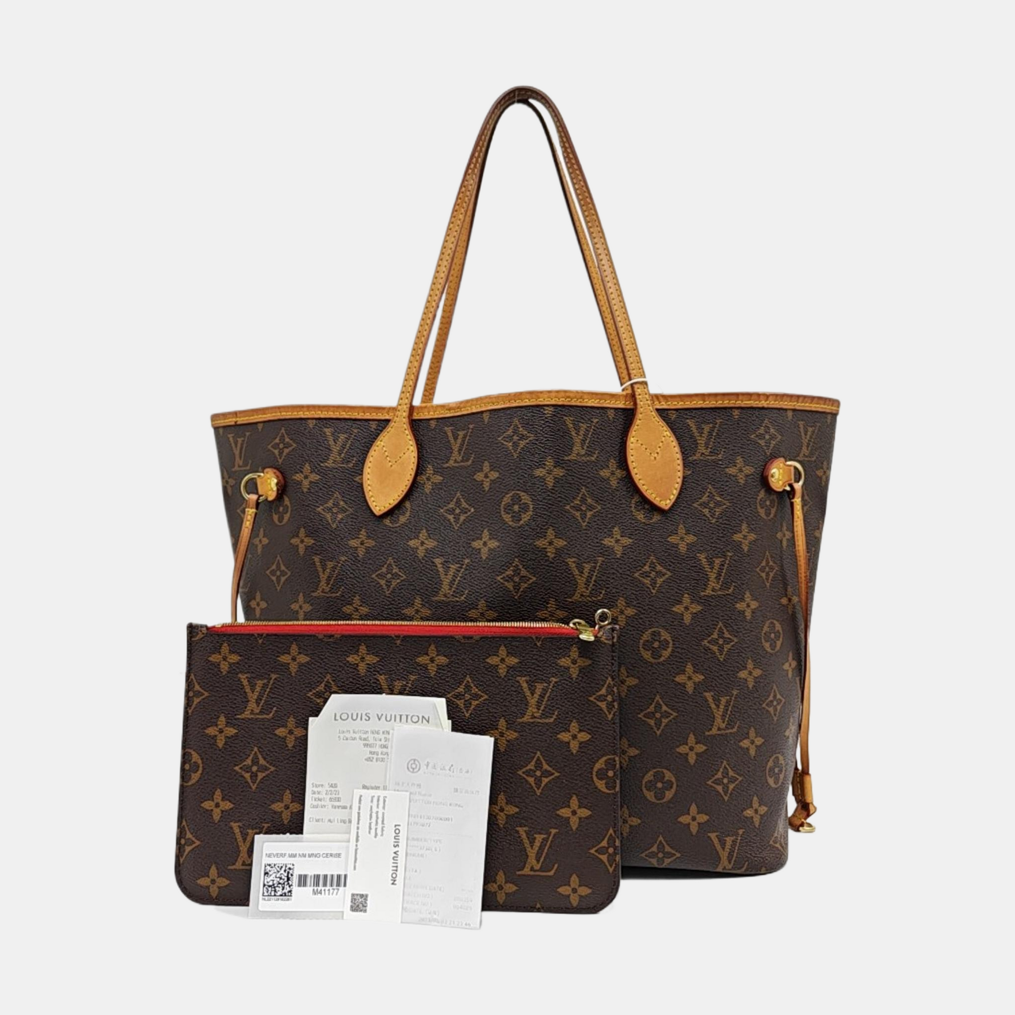 Authenticated pre-owned  NEVERFULL MM Monogram Coated Canvas Brown - Tote Bag at Looply