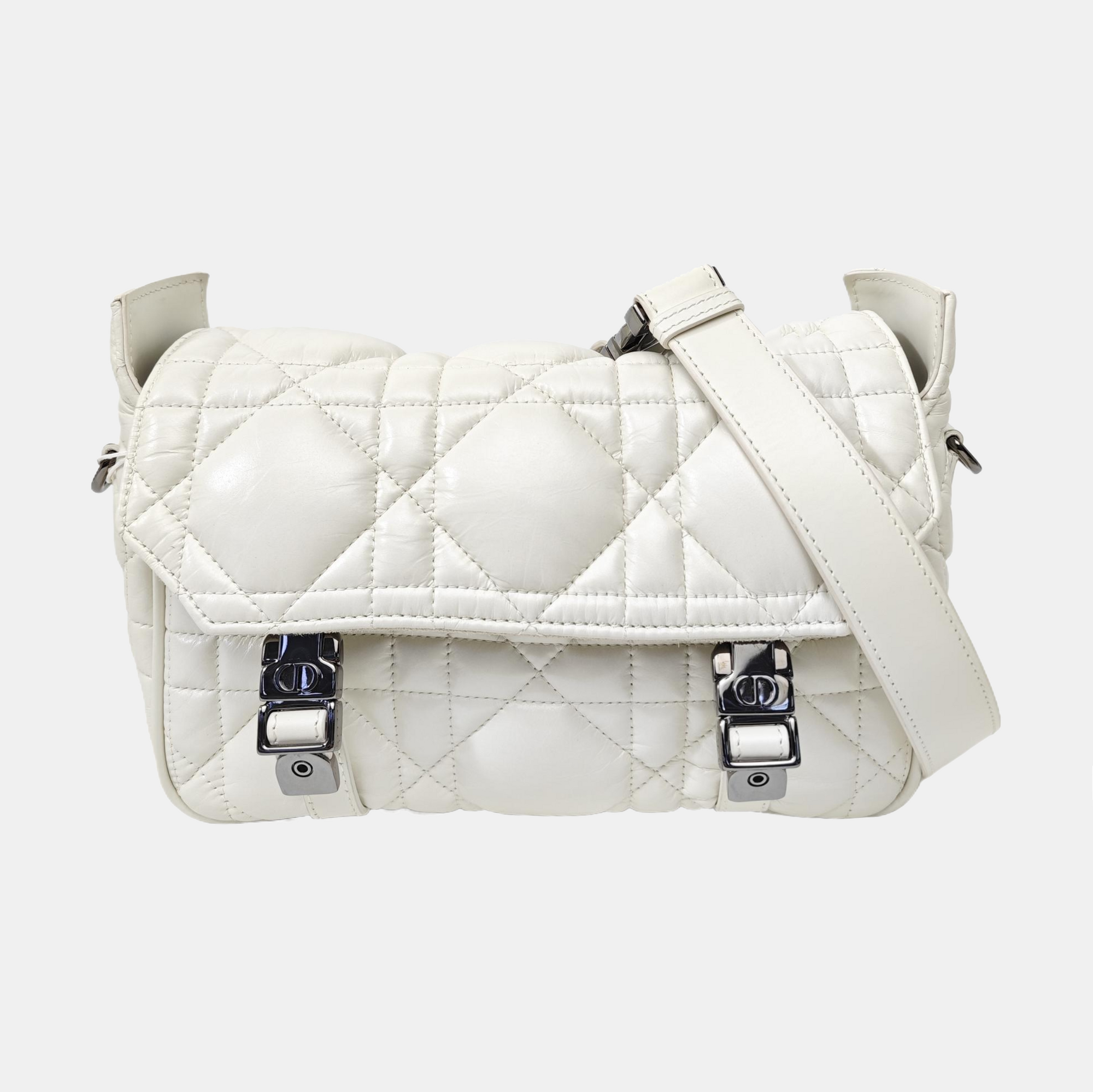 Diorcamp Small Cannage Calfskin White
