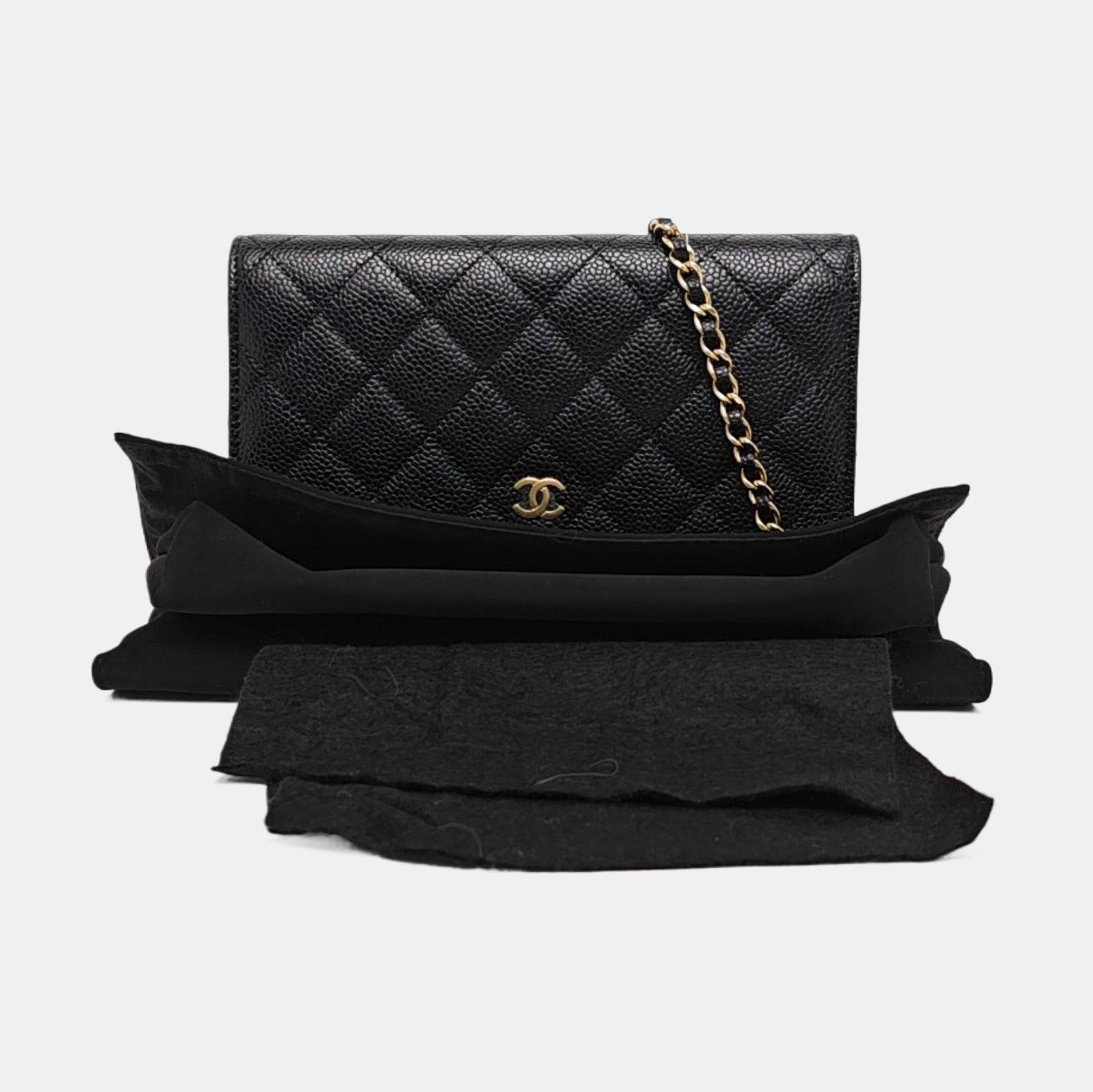 WOC Quilted Grained Calfskin Black