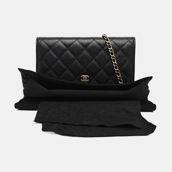 WOC Quilted Grained Calfskin Black