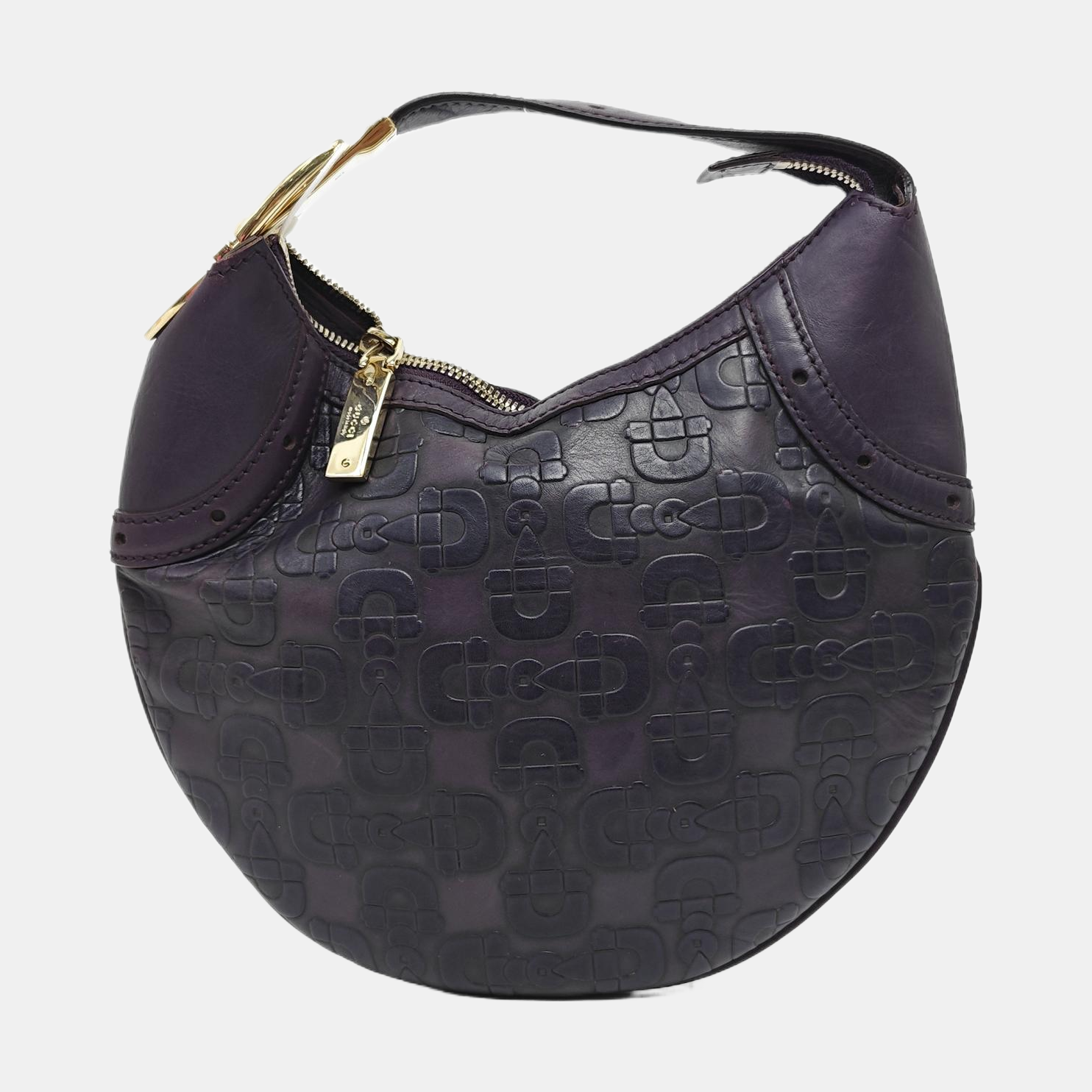 Calfskin Top Handle Bag Purple