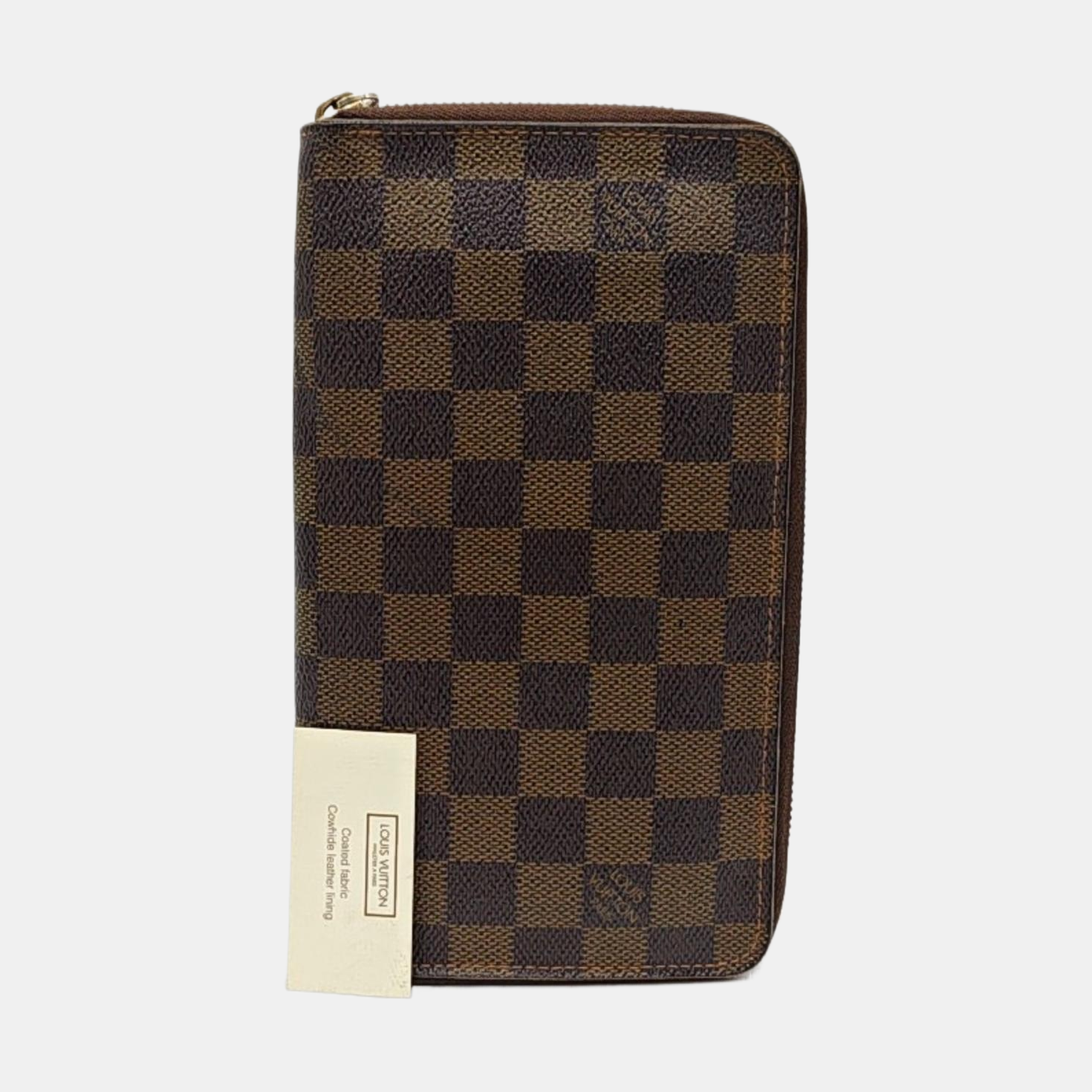 ZIPPY Damier Ebene Coated Canvas Brown Wallet