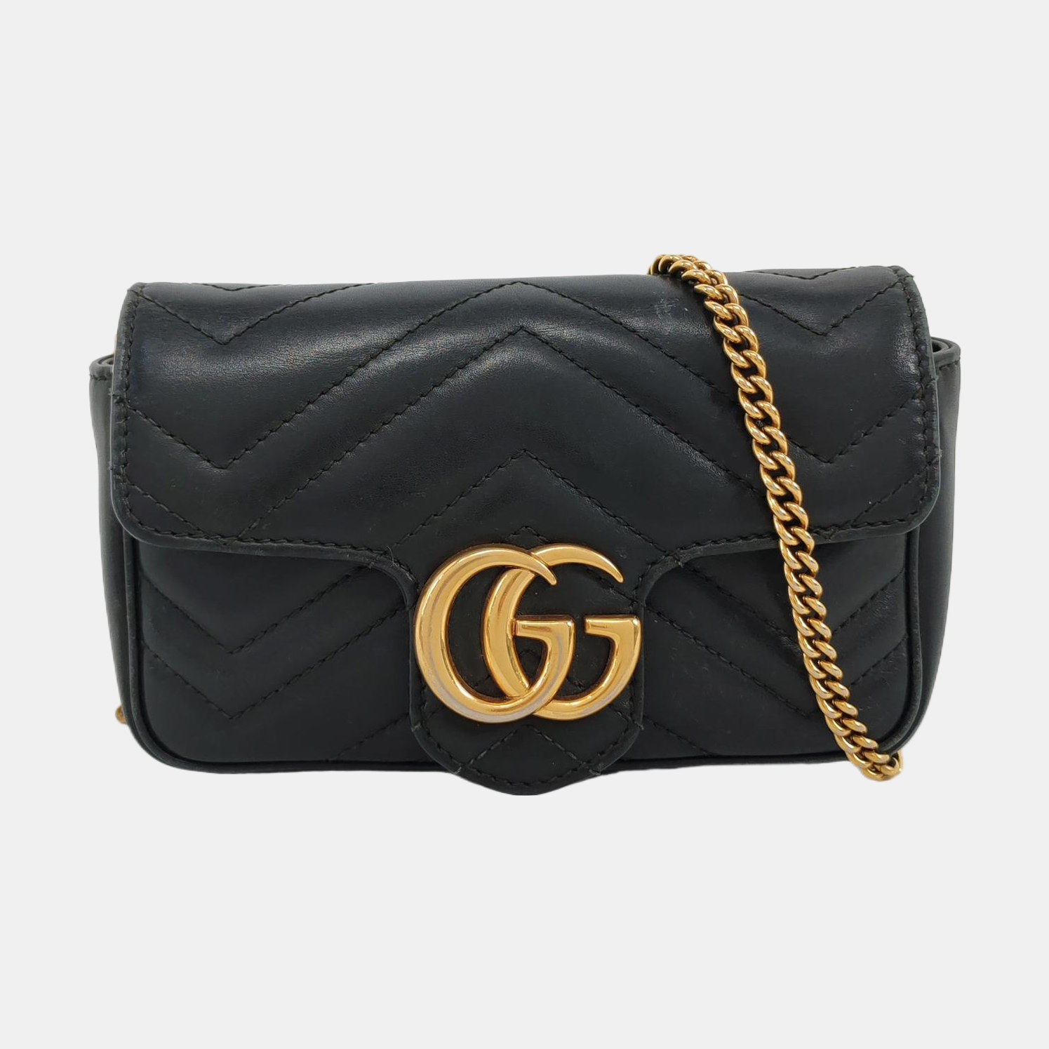 GG Marmont Mini Quilted Calfskin Black