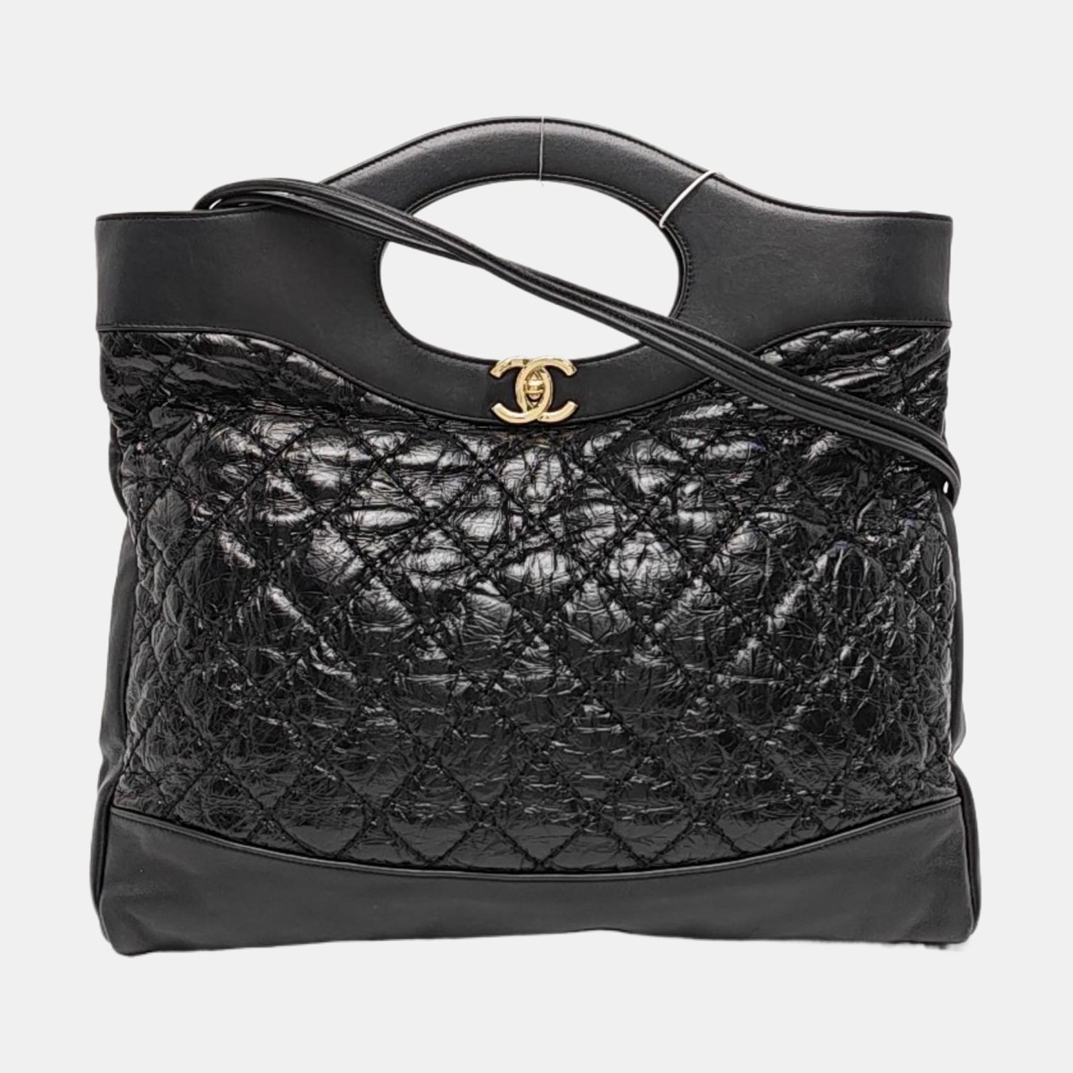 CHANEL 31 Large Quilted Vintage Calf Black