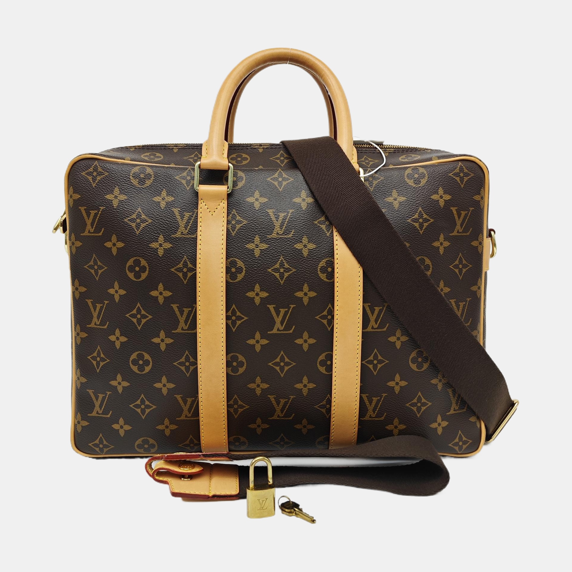 Monogram Coated Canvas Shoulder Bag Brown