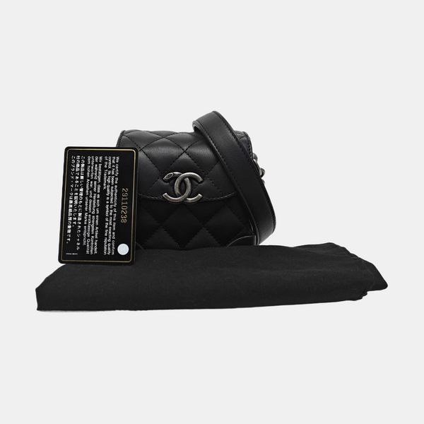 Quilted Calfskin Shoulder Bag Black