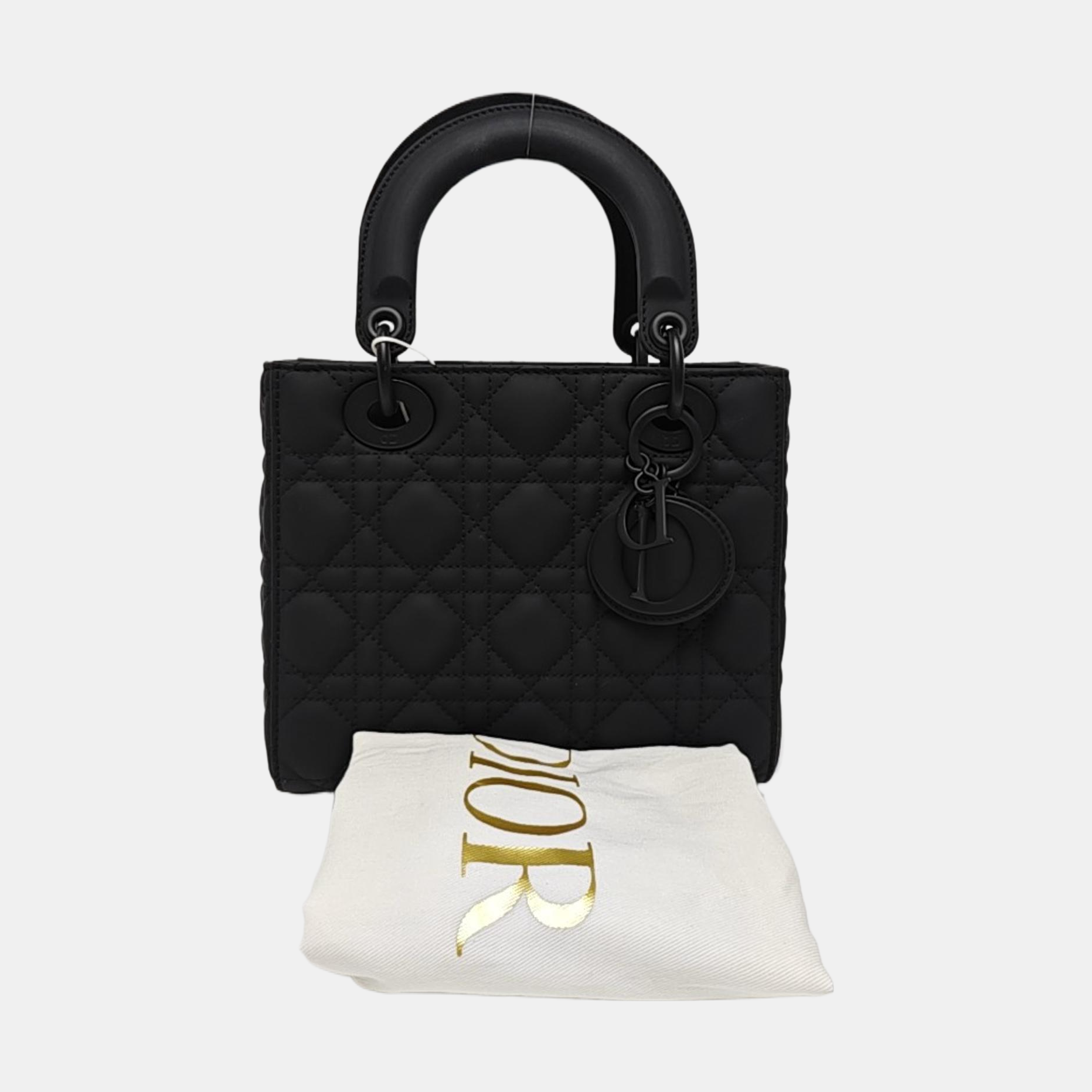 Lady Dior Small Cannage Calfskin Black