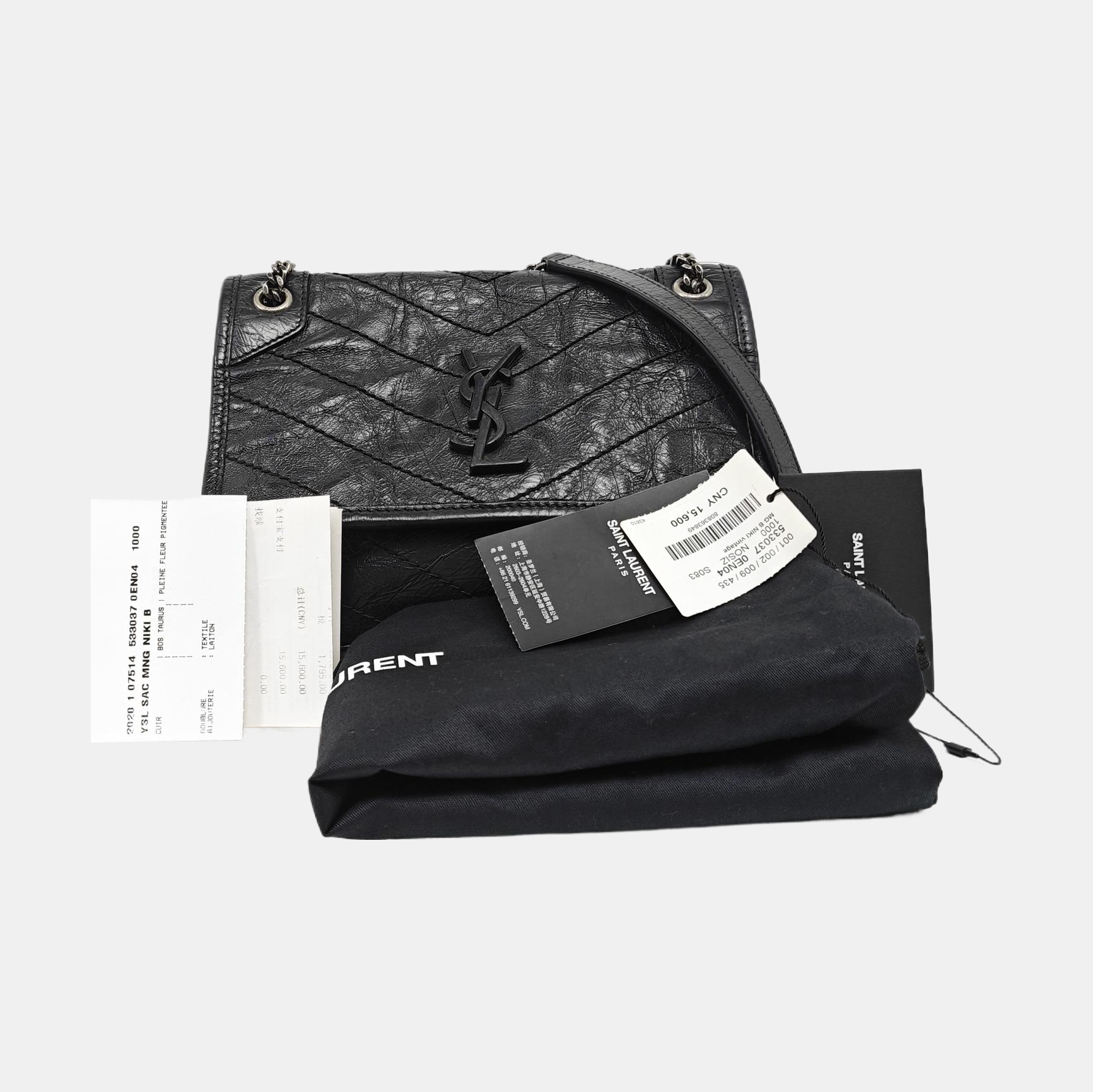 NIKI Small Chevron Calfskin Black