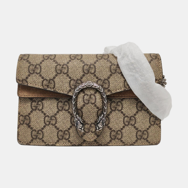 Dionysus Super Mini Monogram Coated Canvas Beige