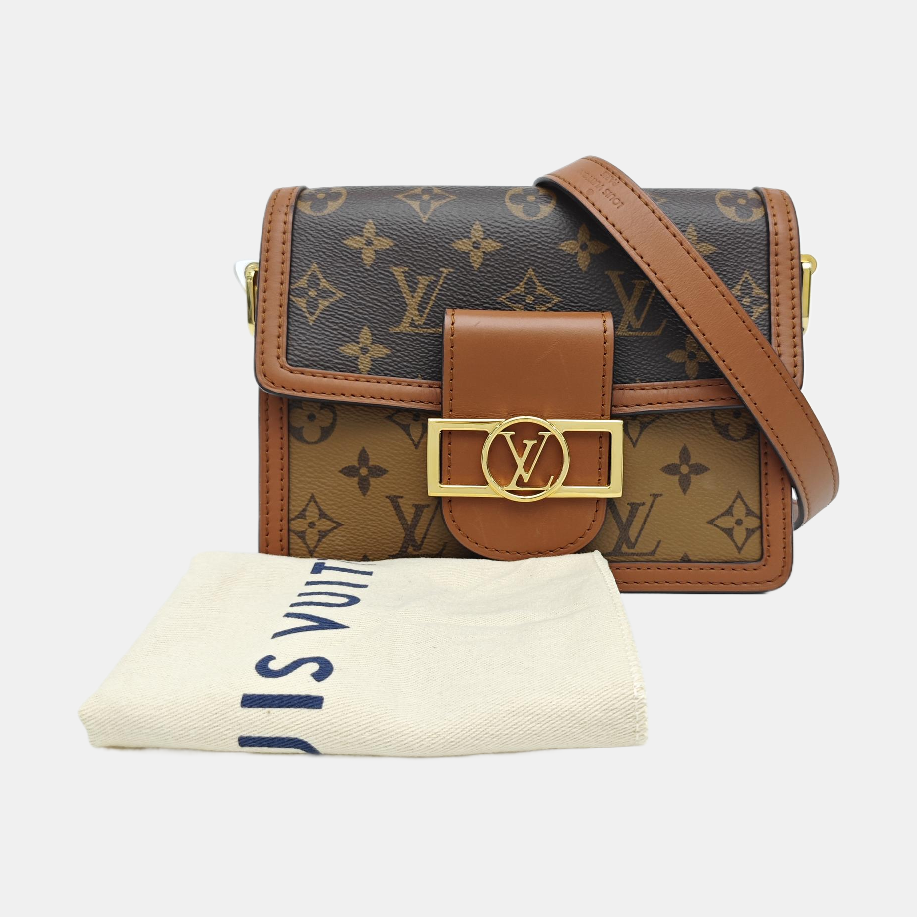 DAUPHINE Mini Monogram Coated Canvas Brown