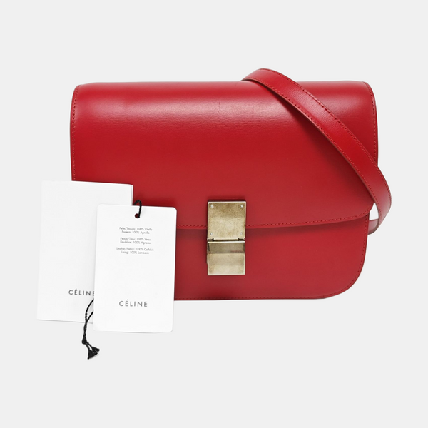 CLASSIC BOX Medium Calfskin Red