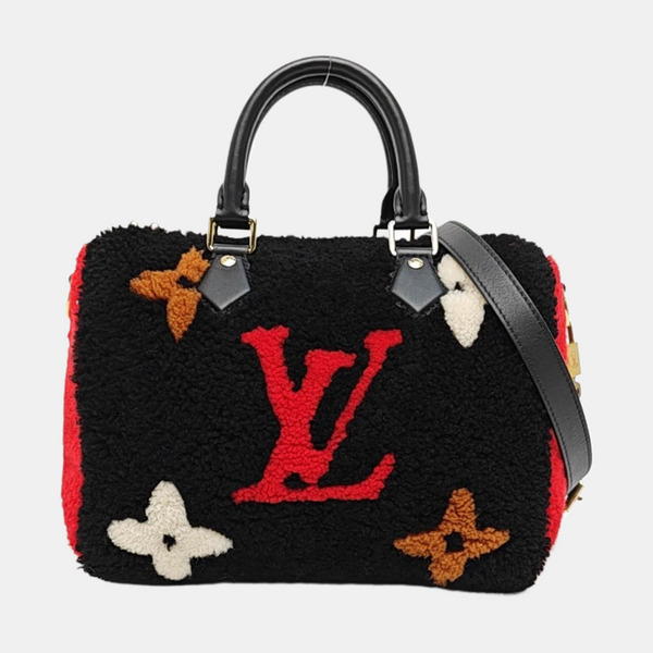 SPEEDY 25 Monogram Wool Black