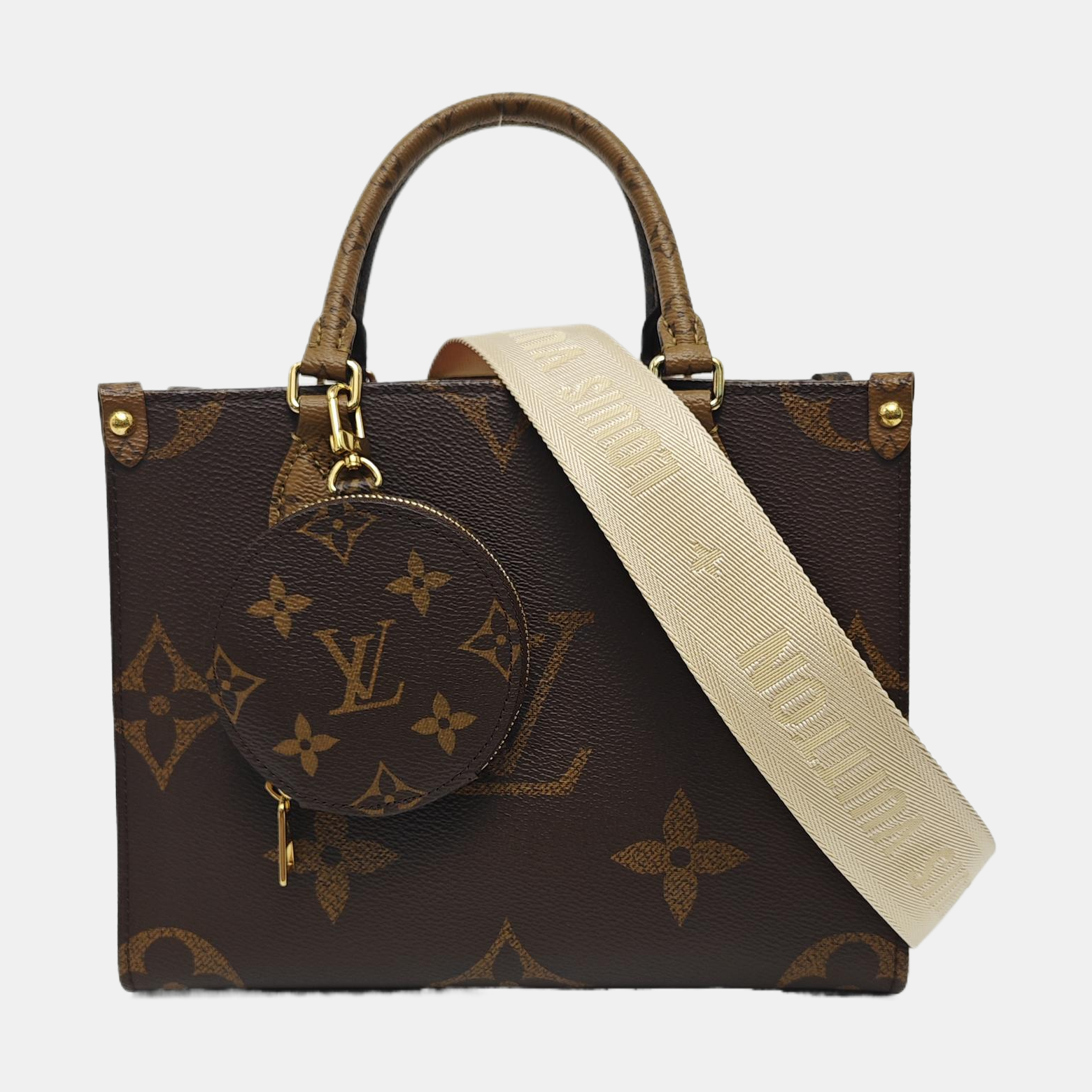 ONTHEGO PM Monogram Coated Canvas Brown