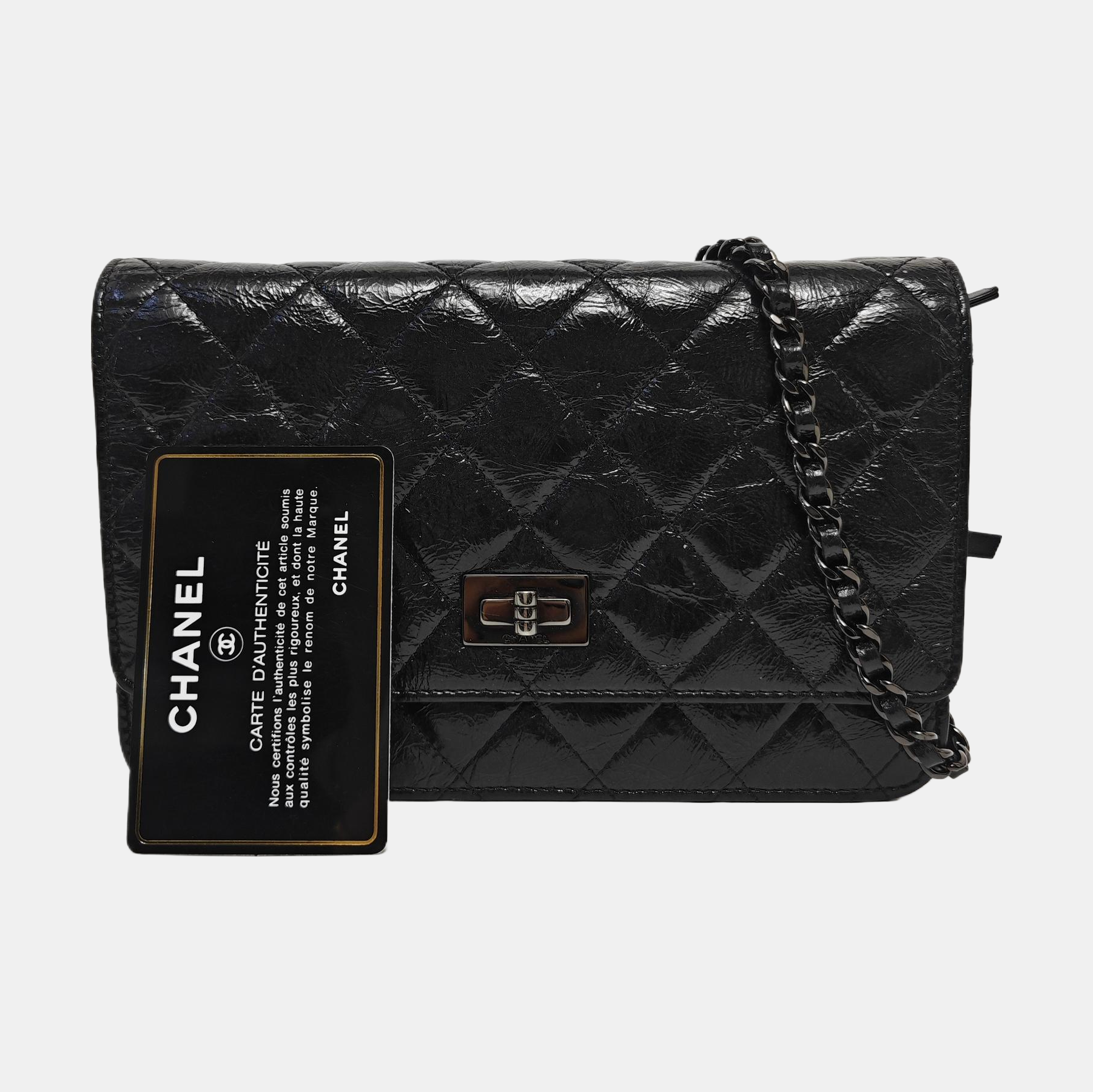2.55 WOC Quilted Calfskin Black