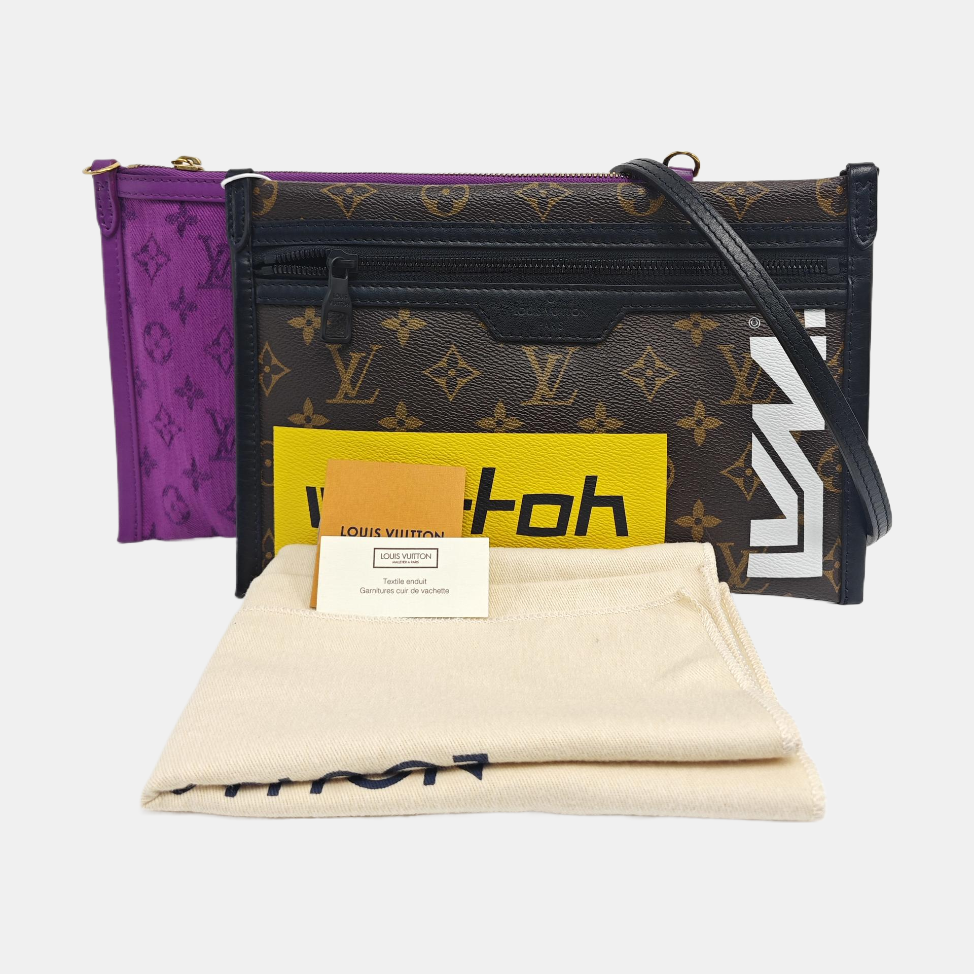 FLAT Monogram Coated Canvas Brown