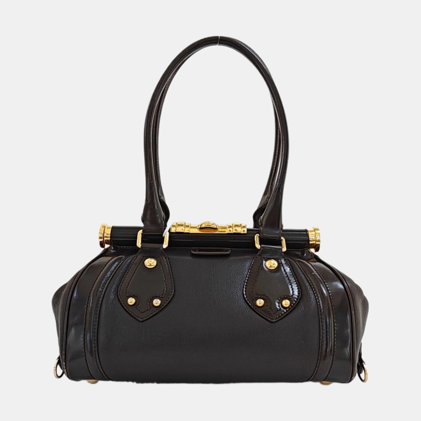 Leather Top Handle Bag Red