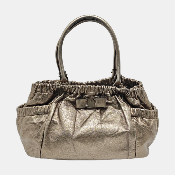 Calfskin Top Handle Bag Beige