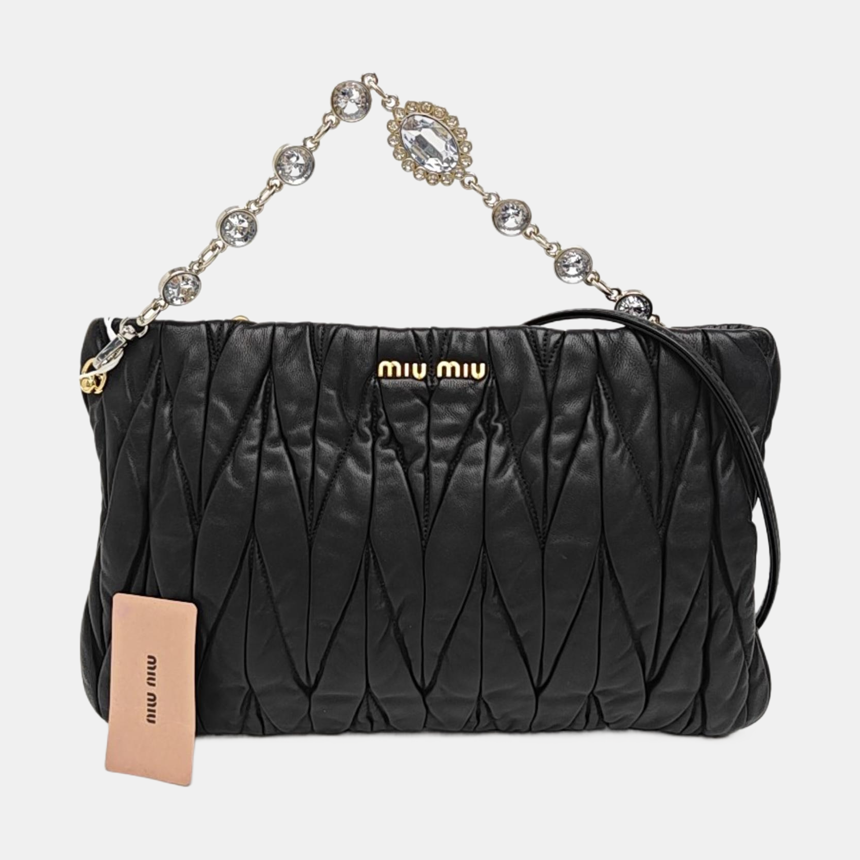 Quilted Lambskin Shoulder Bag Black
