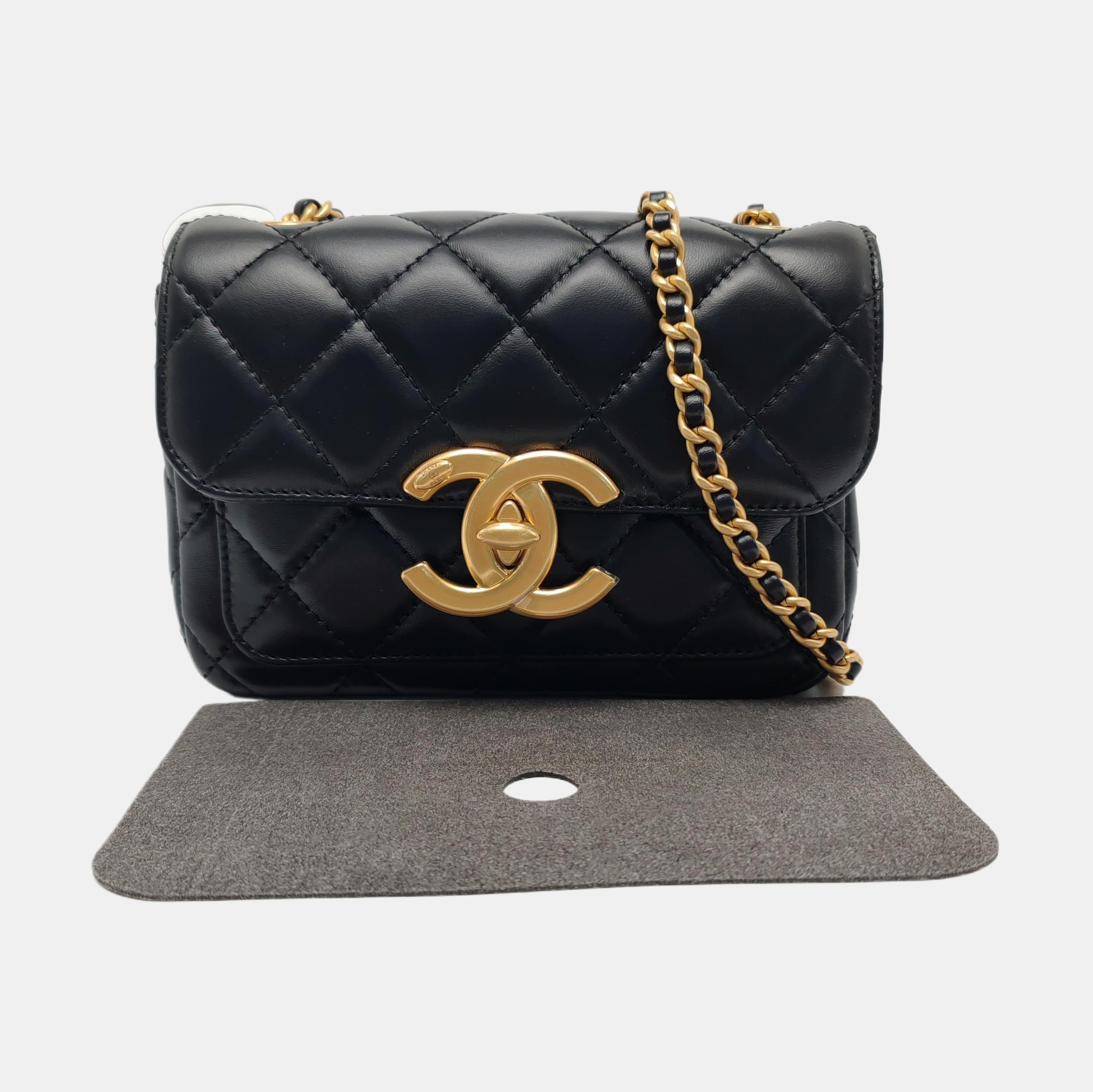 Mini Quilted Lambskin Black