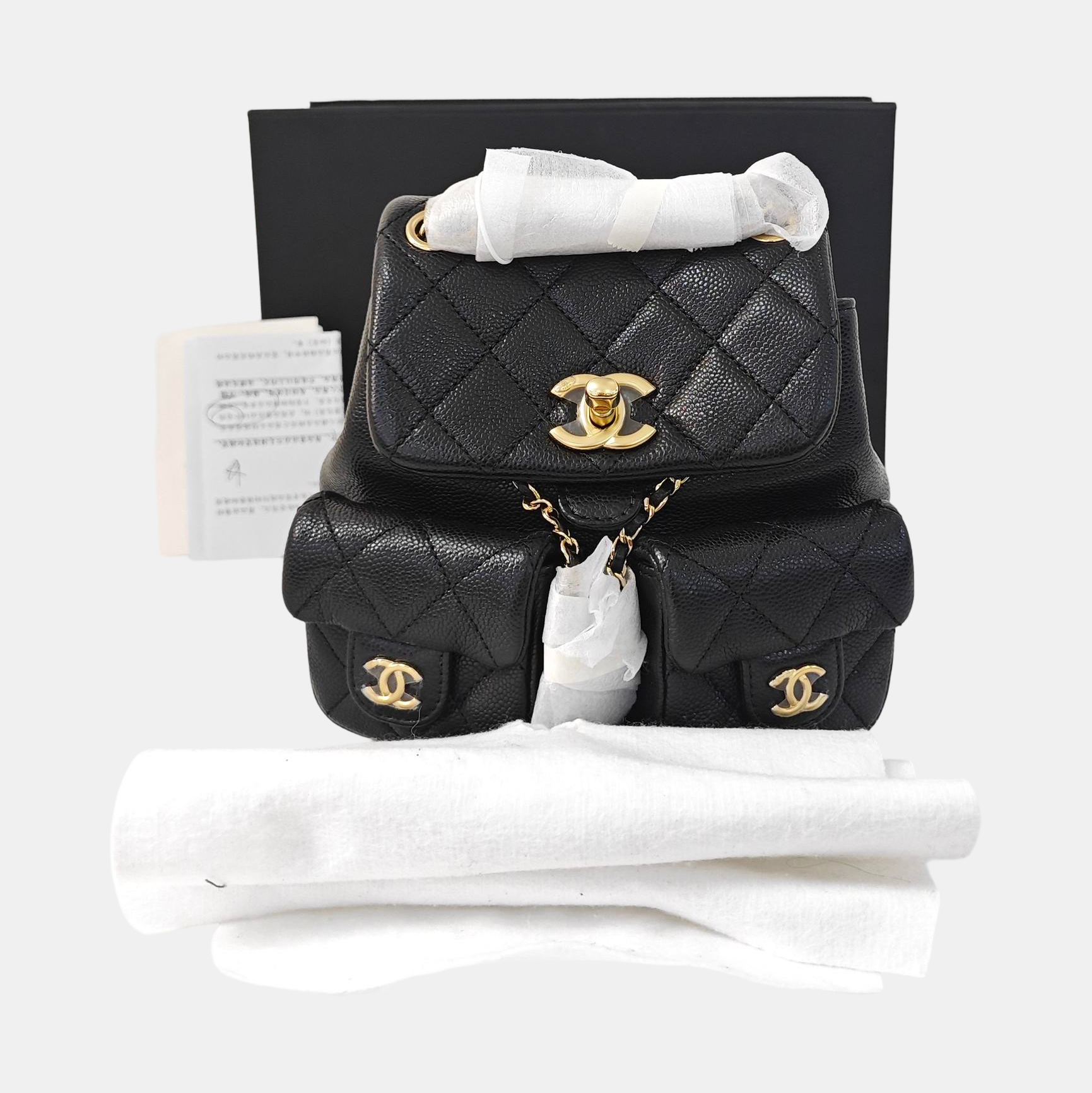 DUMA Small Quilted Grained Calfskin Black