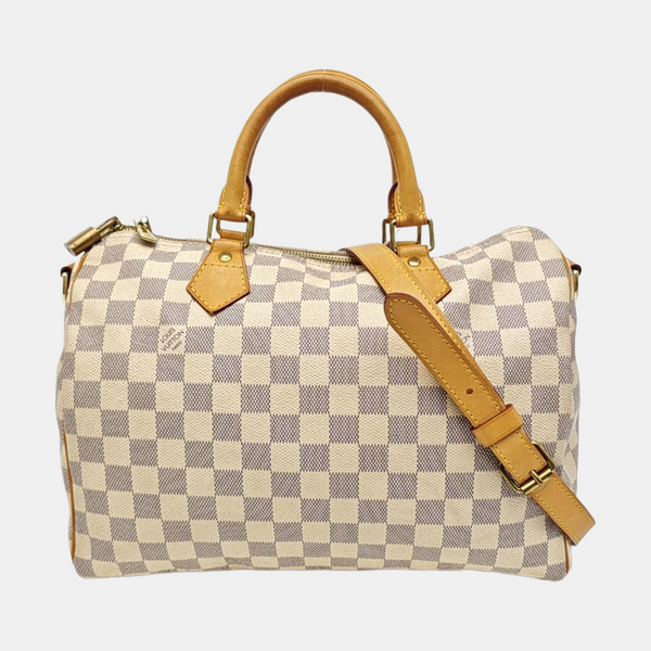 SPEEDY 30 Damier Azur Coated Canvas White