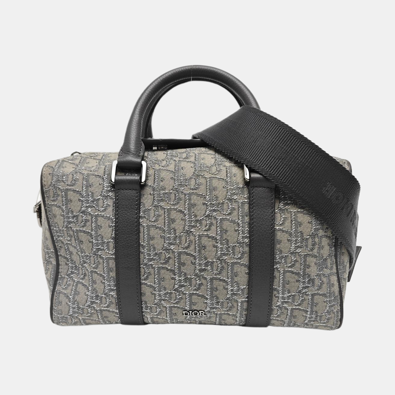 Oblique Canvas Shoulder Bag Gray